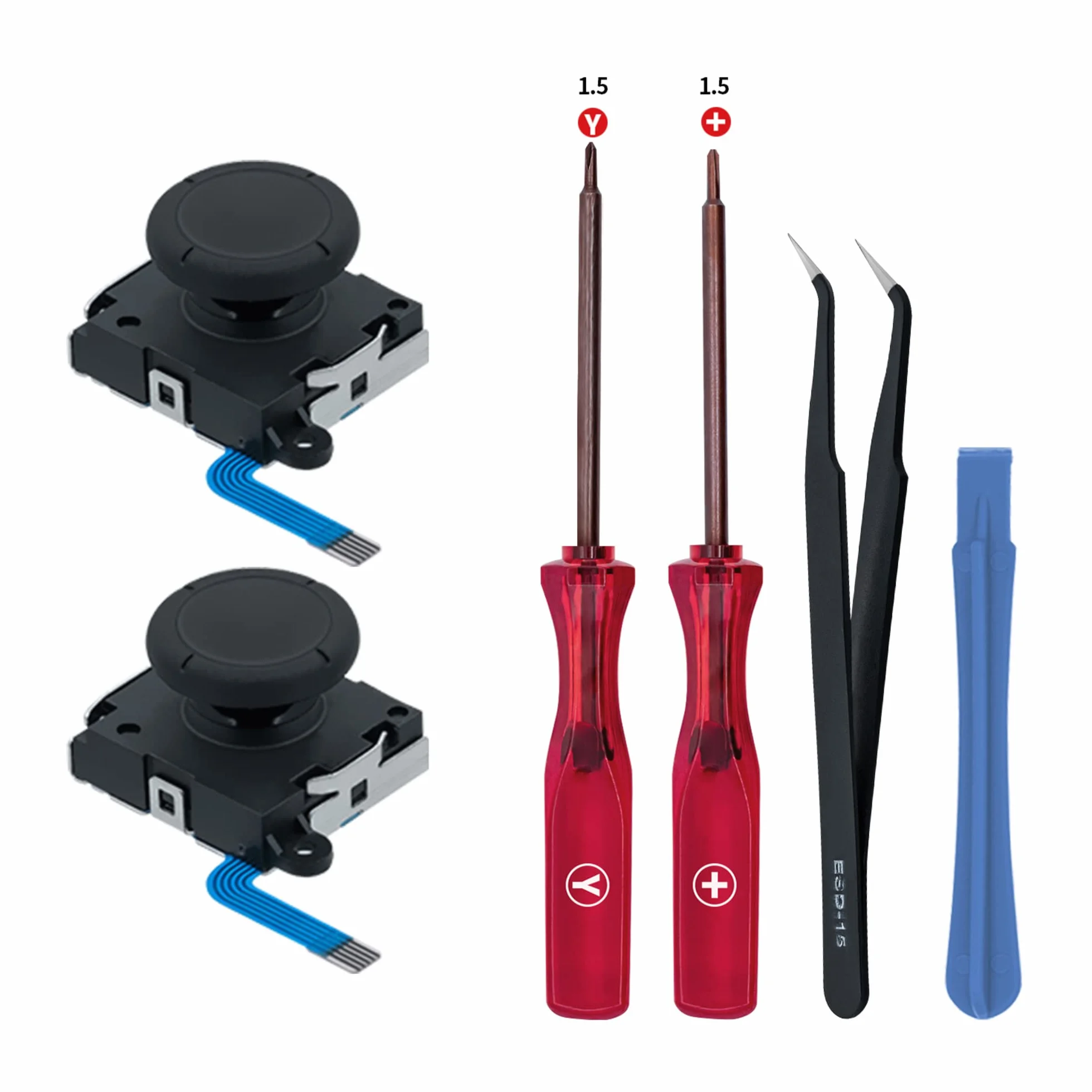 Tolesum Switch Joycon 3D Joystick Analogowy Zestaw Naprawy dla NS Switch/przełącznik OLED Joy-Con/Switch Lite Controller z Narzędziami Naprawy-Czarny