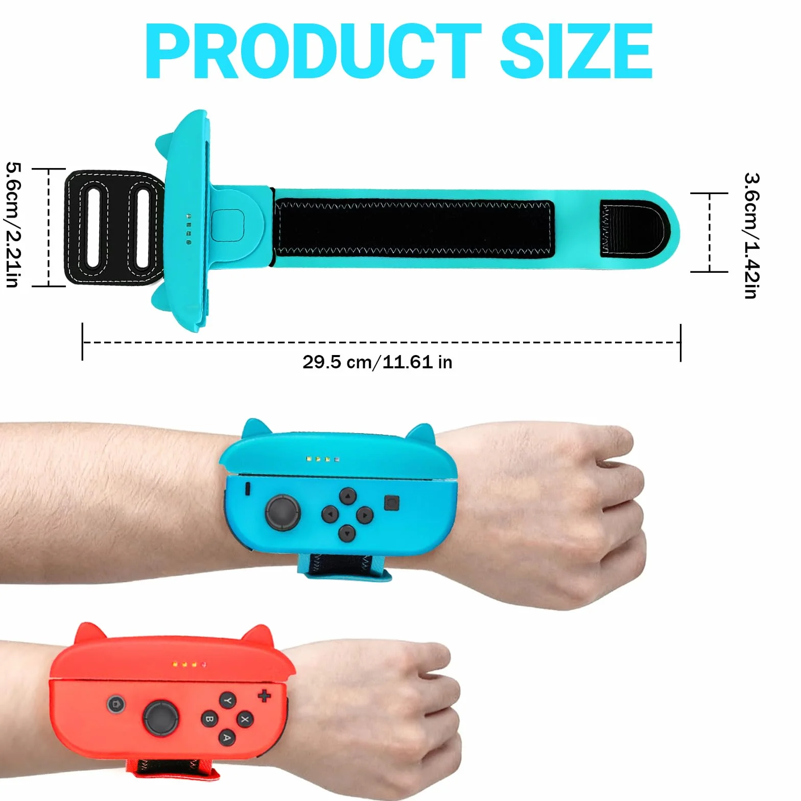 Zorplex 2 Stück Verstellbare Handgelenksbänder Kompatybilny z Nintendo Switch OLED, 2 in 1 Elastische Armbänder Kompatibel z Just Dance für Erwachsene und Kinder [Nintendo DS]