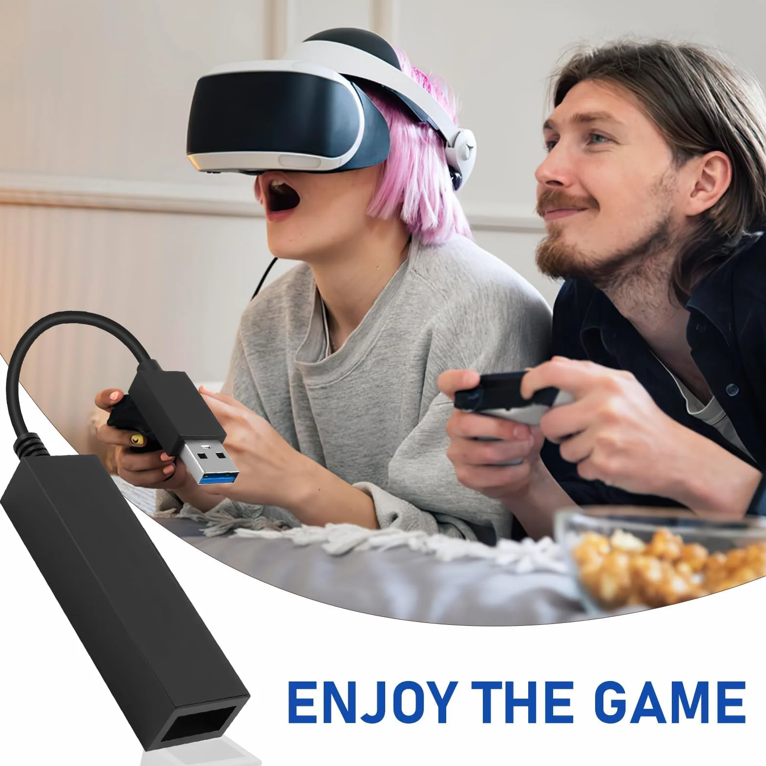 Hemlosk Adapter kamery do PS5 PSVR, USB 3.0, kompatybilny z PS4 PSVR i PS5
