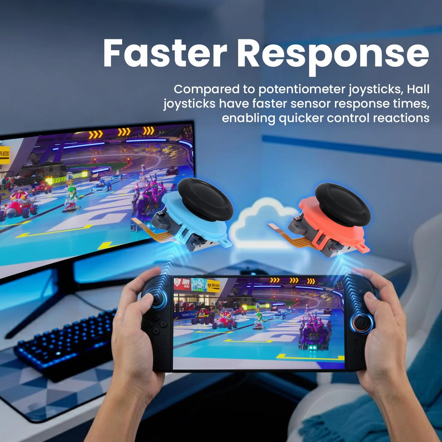Wigearss Joystick analogowy 3D z czujnikiem efektu Halla do Nintendo Switch 2