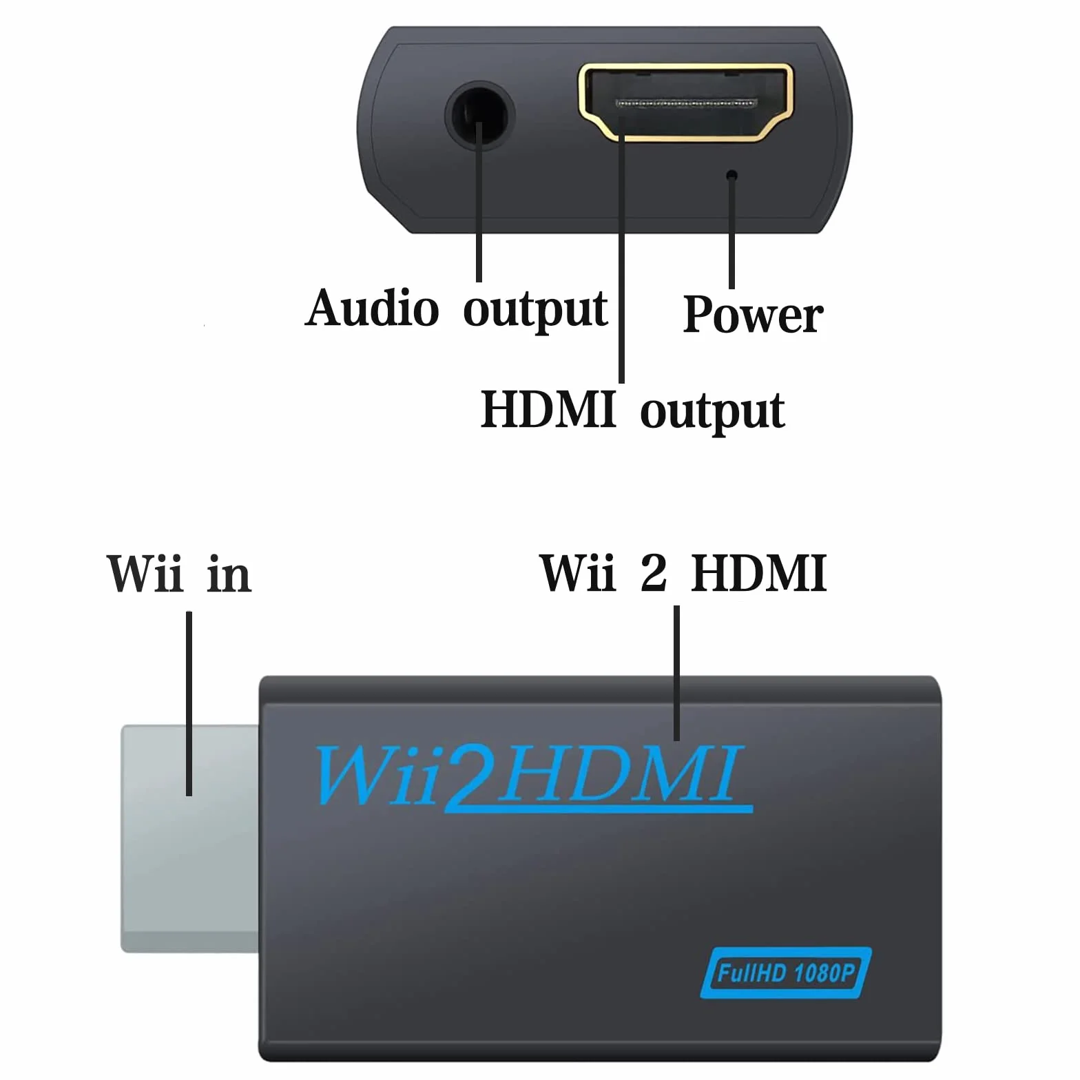 Adapter Wii Console to hdmi Konwerter konwertera wideo Adapter dla Nintendo,Wii Gaming,Wii Złącze,Monitor TV,Projektor