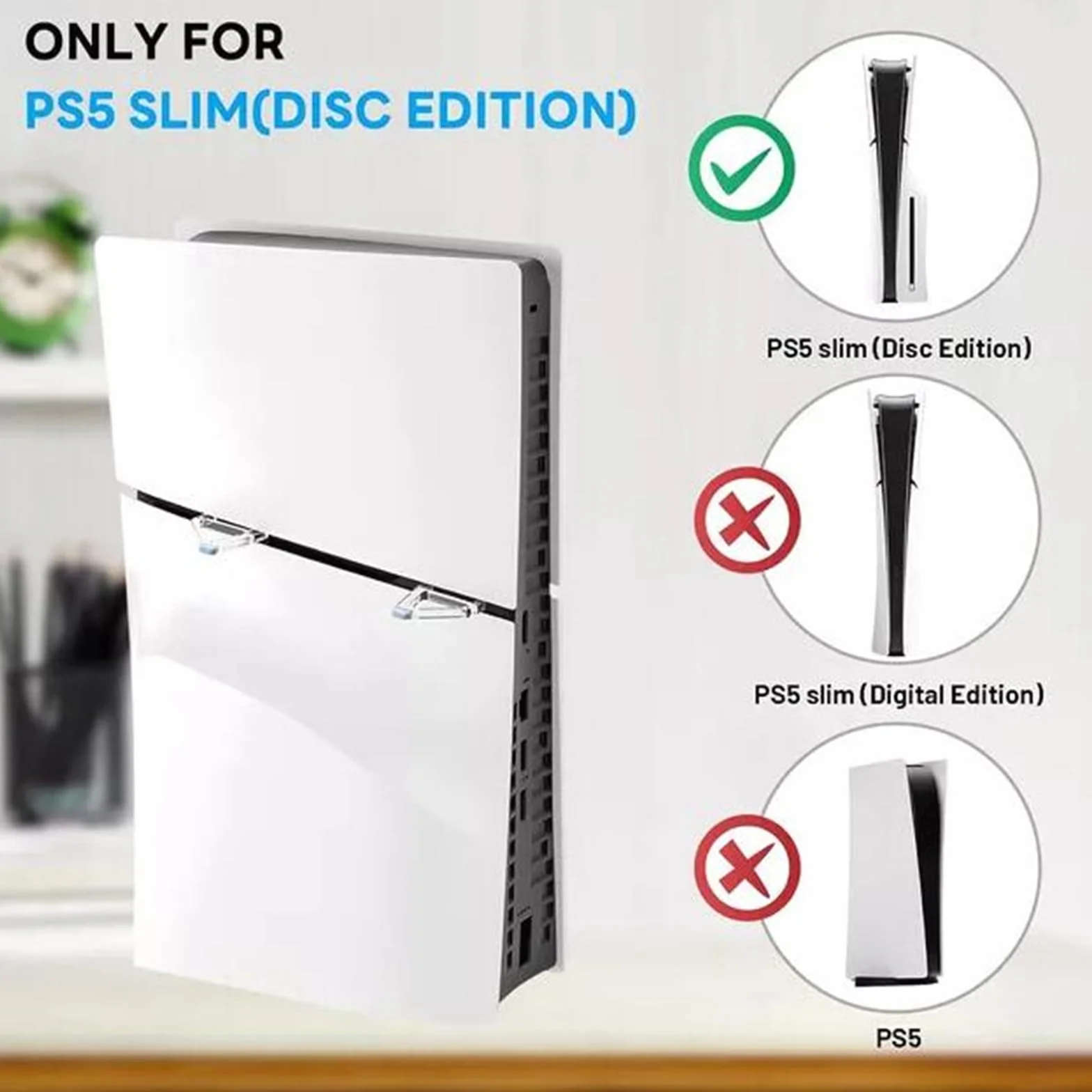 BODYA 2 szt. proste nóżki chłodzące poziomy stojak na konsolę do PS5 Slim Disc Edition