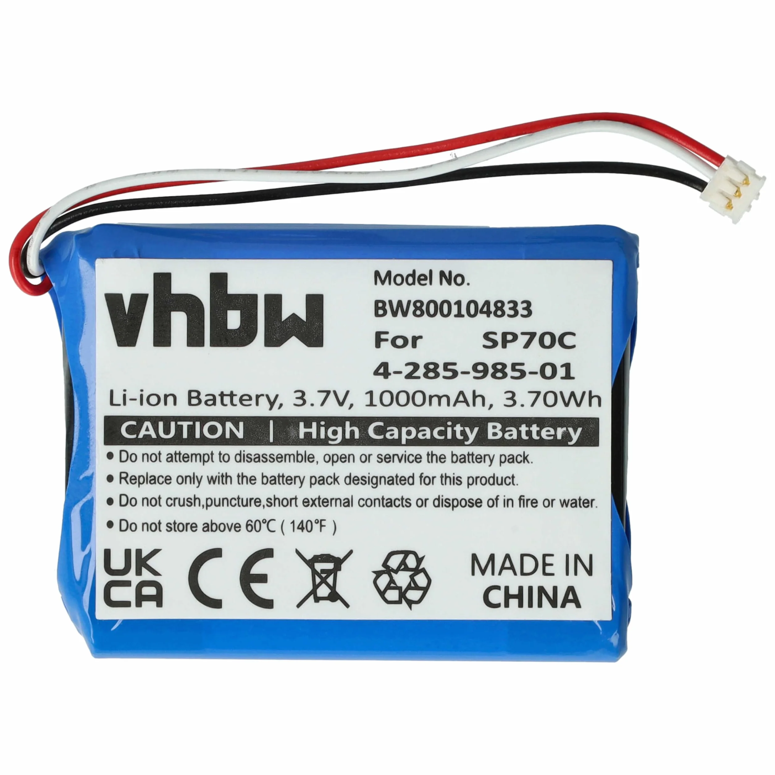vhbw Bateria kompatybilna z Sony PSP E1008, E1004, E1002, E1000, E1003 konsola do gier (1000 mAh, 3,7 V, litowo-jonowa) - zamiennik dla 4-285-985-01, 4-435-245-01