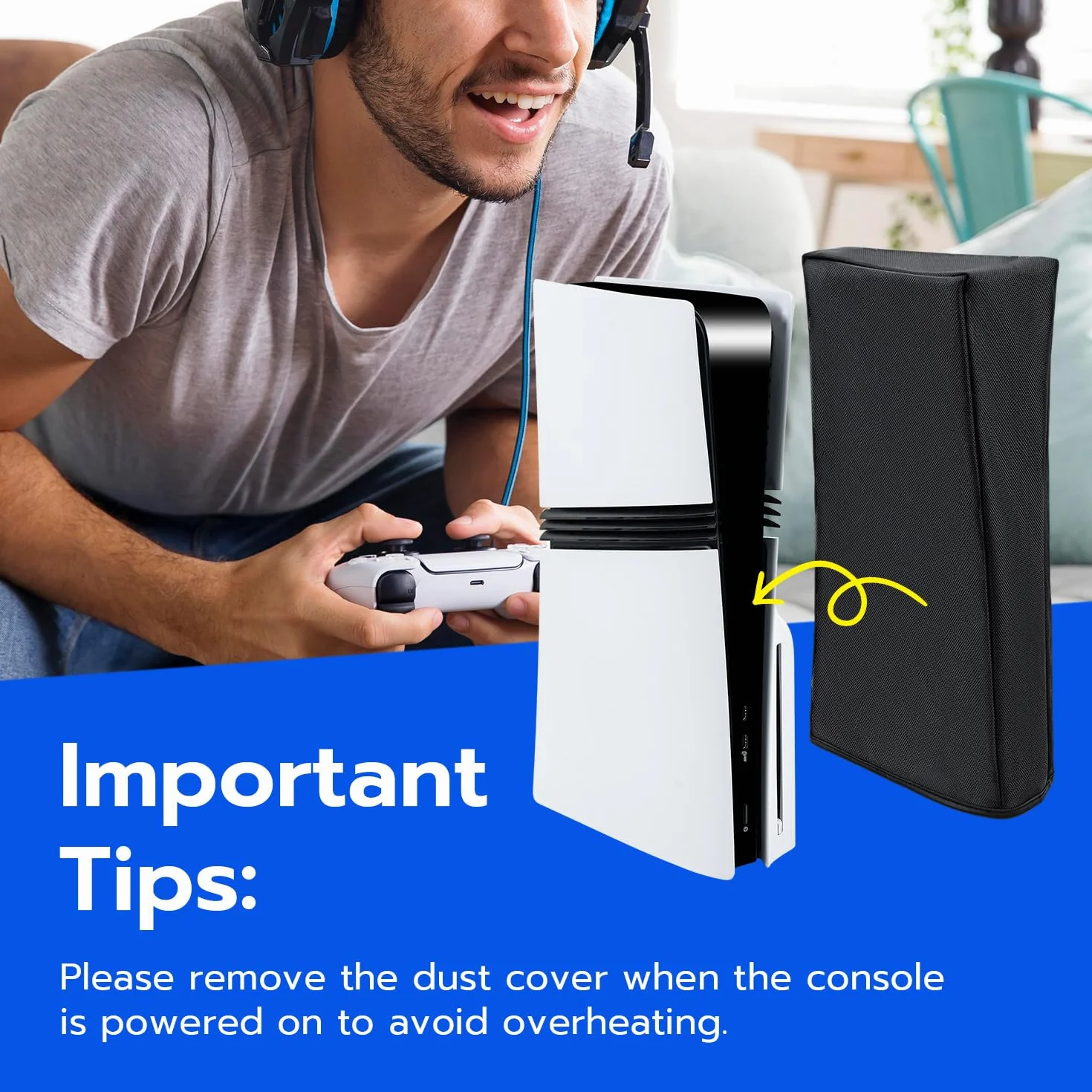 Wigearss Ochronna osłona przeciwpyłowa do konsoli PS5 Pro, nie do PS5/PS5 Slim