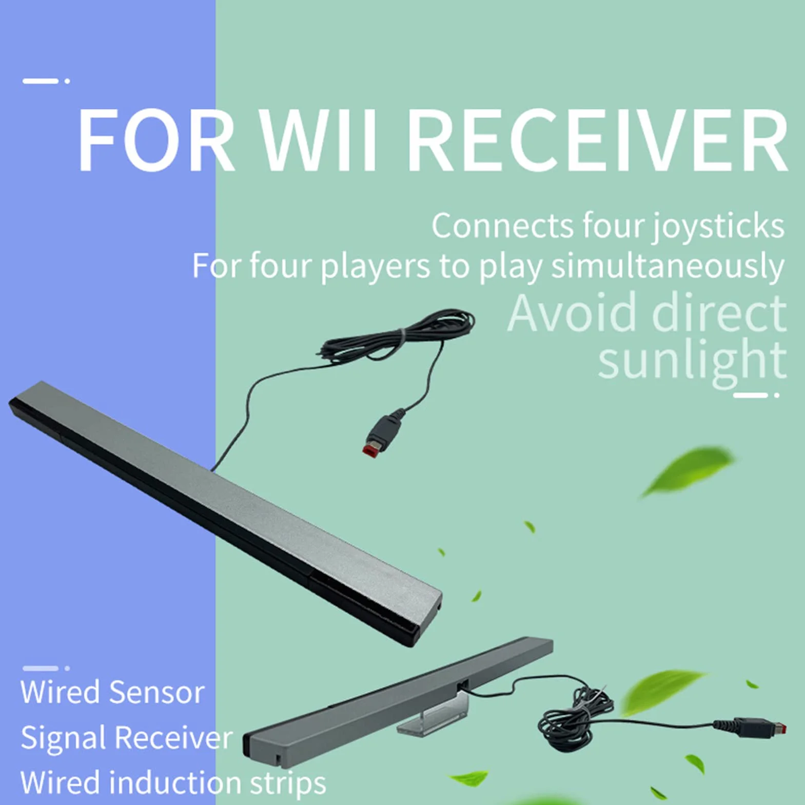 Przewodowy Odbiornik dla Wii, Wymienny Przewodowy Odbiornik z Czujnikiem Podczerwieni dla Konsoli Wii Wii U Motion Plus
