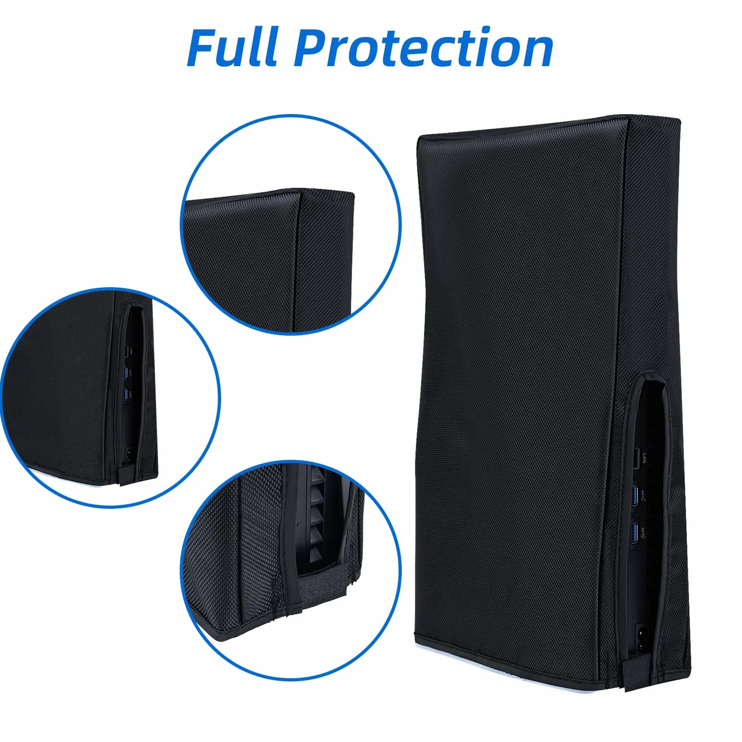 Etui ochronne na konsolę PS5 Slim, odporne na zachlapanie i ochrona przed kurzem do konsoli PlayStation 5 Slim Digital Edition/Disc, nie pasuje do PS5/PS5 Pro (czarne)