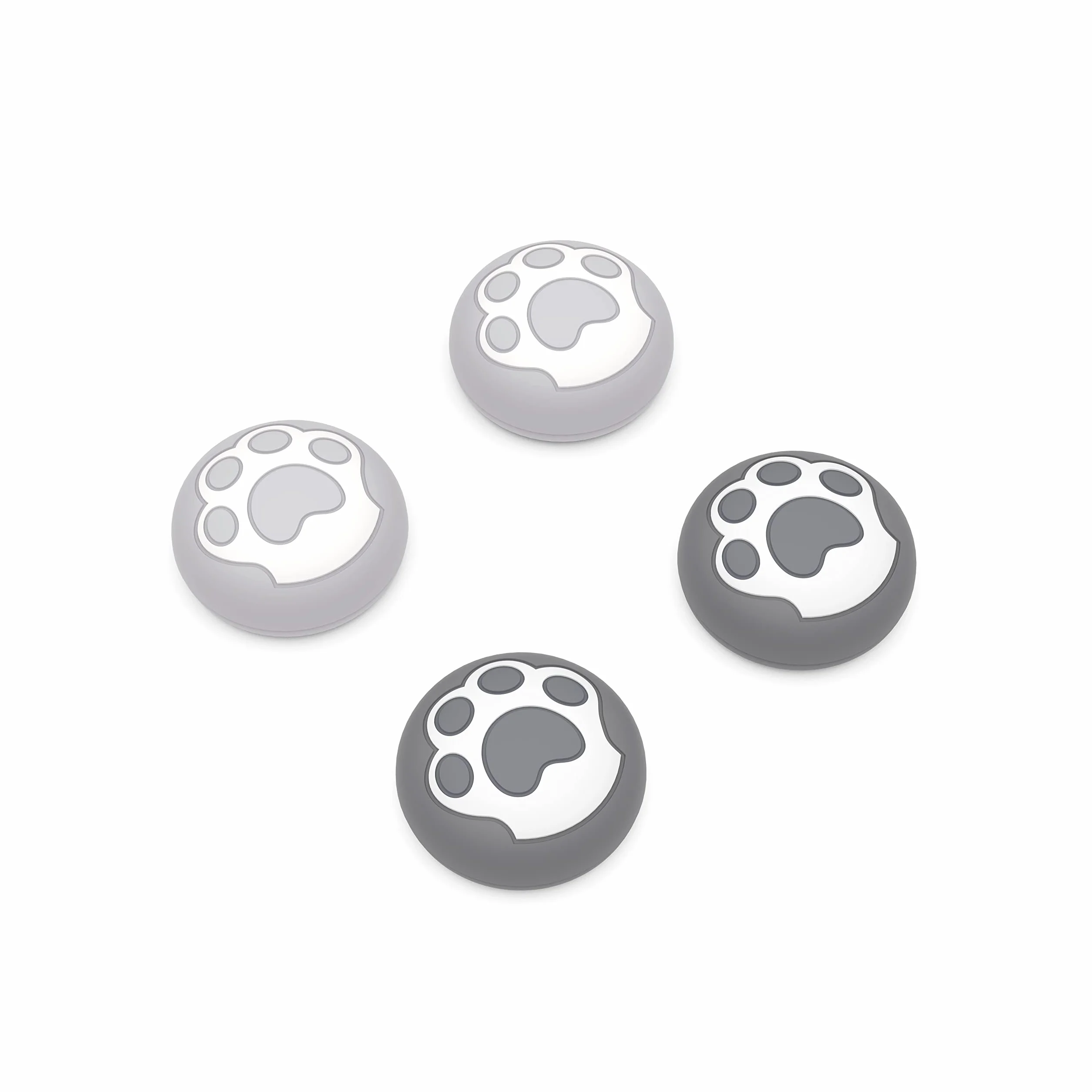 PlayVital 4PCS Thumb Grip Caps do ps5 Controller Nakładki na kciuk do ps4,Analogowa Osłona Sztyftu kompatybilny z Xbox Series X/S,Uchwytami na Kciuki do Switch Pro-Szary&Jasnoszary