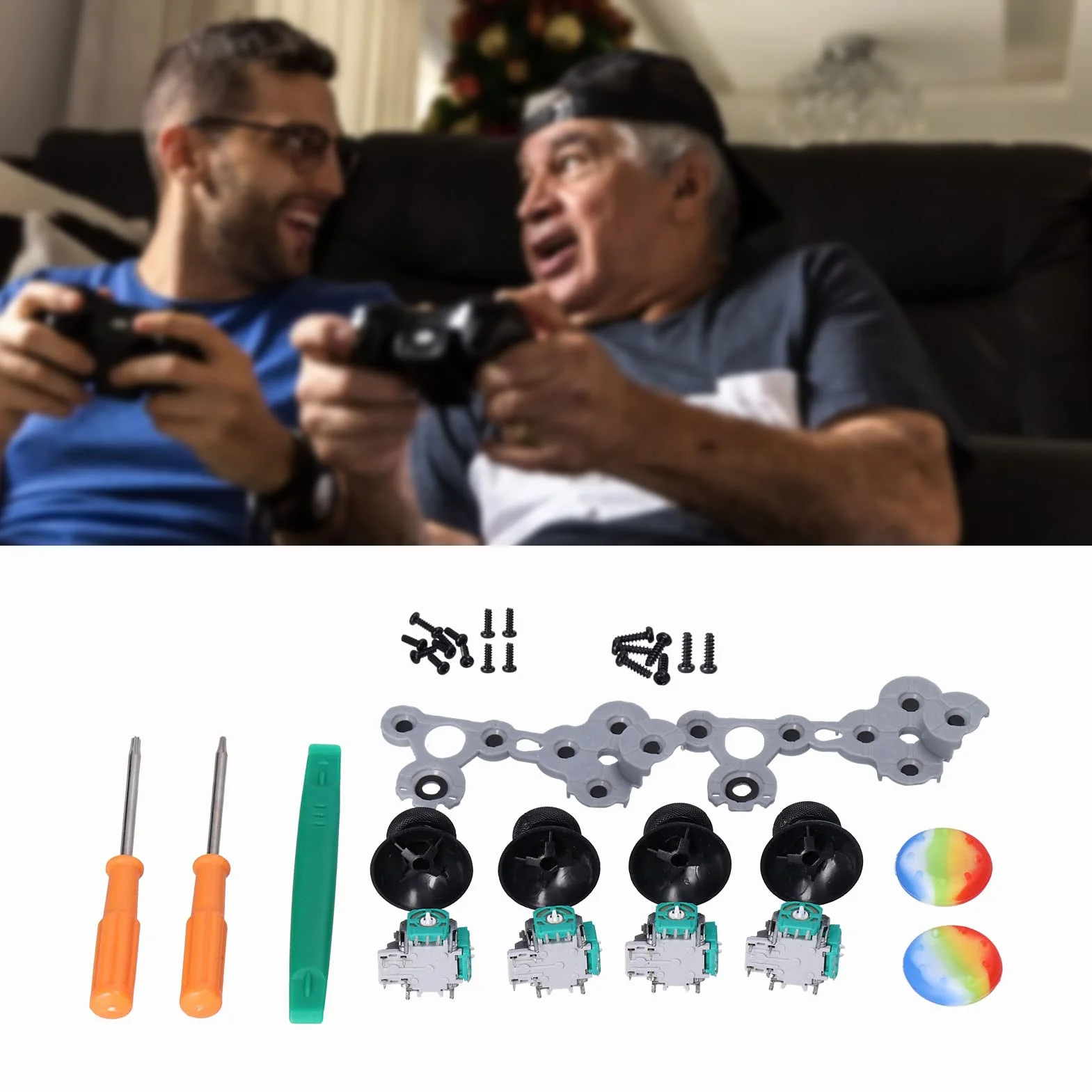 QM21070941 Zestaw Joysticka Analogowego do Kontrolera do One, Zamienne Części Naprawcze Moduł Czujnika 3D Drążka Kciuka z Zestawem Narzędzi do śrubokrętów do Konsoli One/S/X