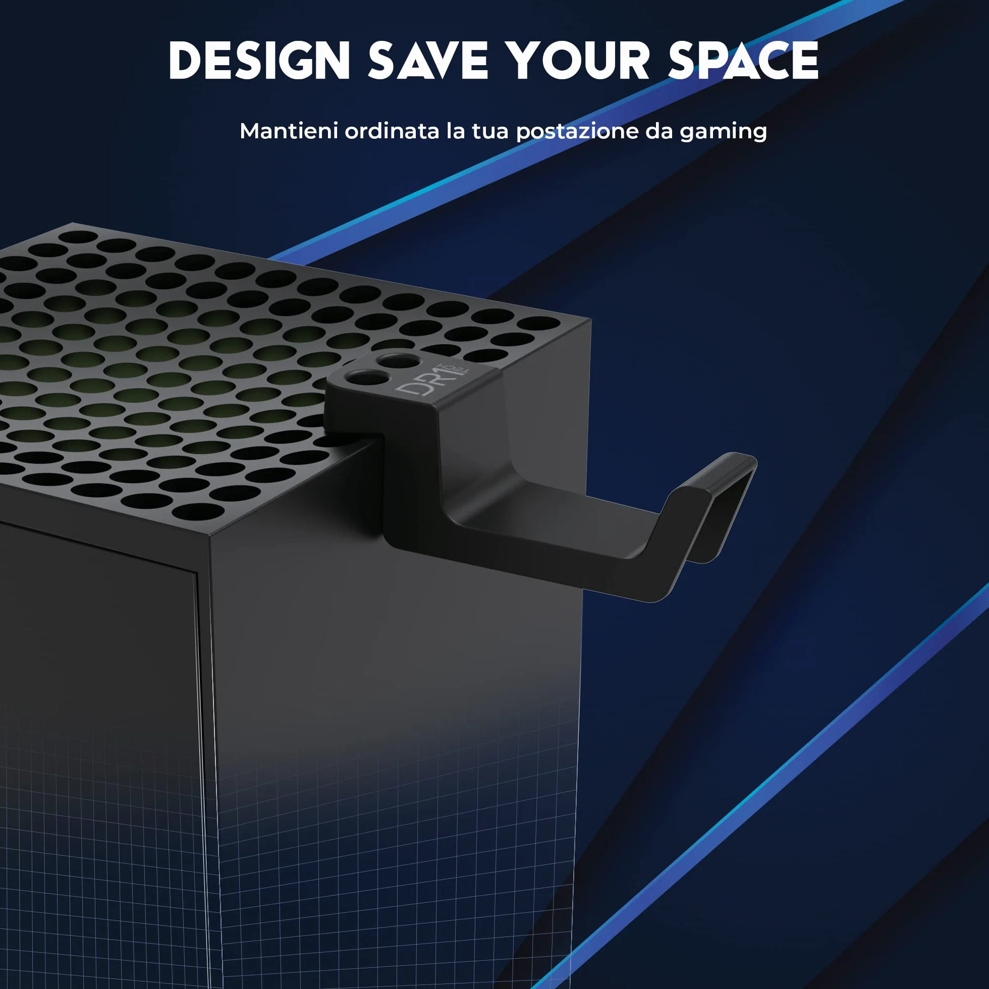 DR1TECH GameHookX+ Uchwyt Słuchawkowy do gier XBOX Series X - DESIGN SAVE YOUR SPACE Stojak Odporny na zadrapania Ultra Odporny - Akcesoria do XBOX