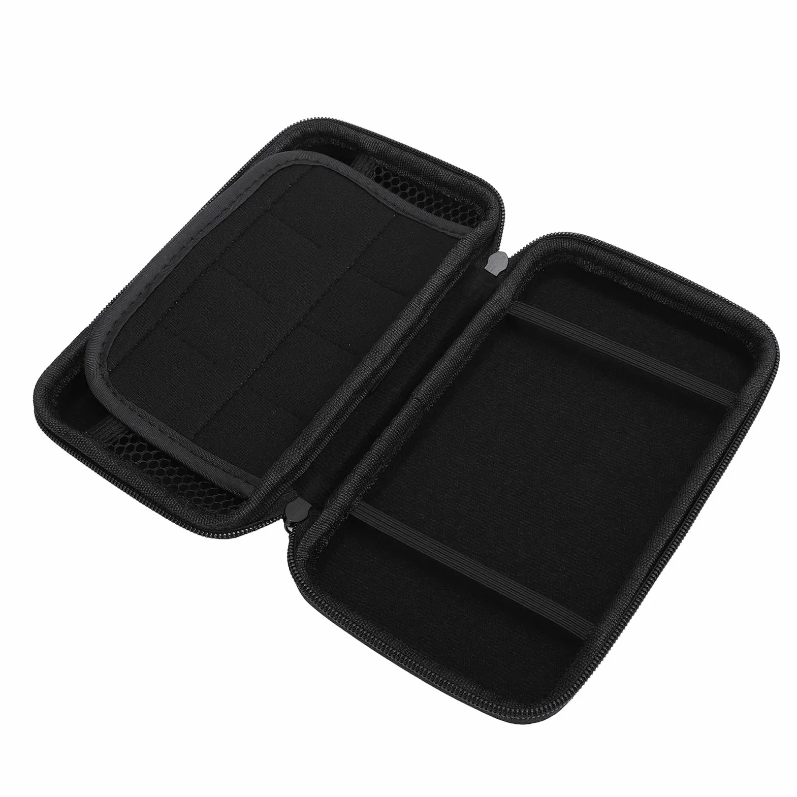 Acouto Etui transportowe do nowego 2DS XL 2DS LL dla nowego 3DS 3DS z 8 gniazdami twarda obudowa podróżna etui na akcesoria do konsoli jest to 68 x 39 x 16 cali, czarne, swobodny