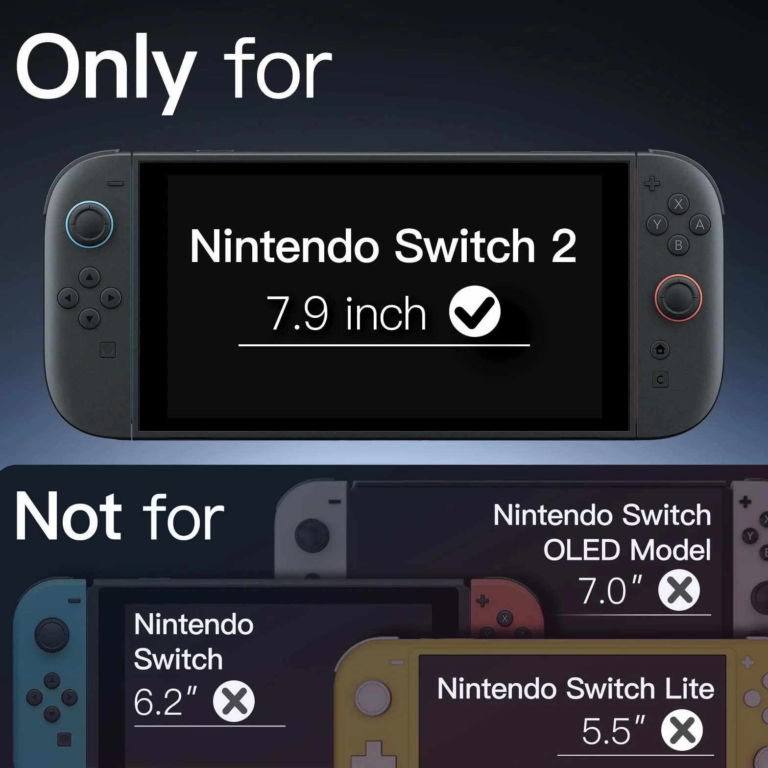 JETech Szczupły Dokowalne Etui dla Nintendo Switch 2 (2025) 7,9 Cala, Miękka Osłona Chwytu TPU dla Joy-Con Odłączanego, Matowe Niosąc PC Tylna Skorupa, Odporny na Zarysowania (Czarny)