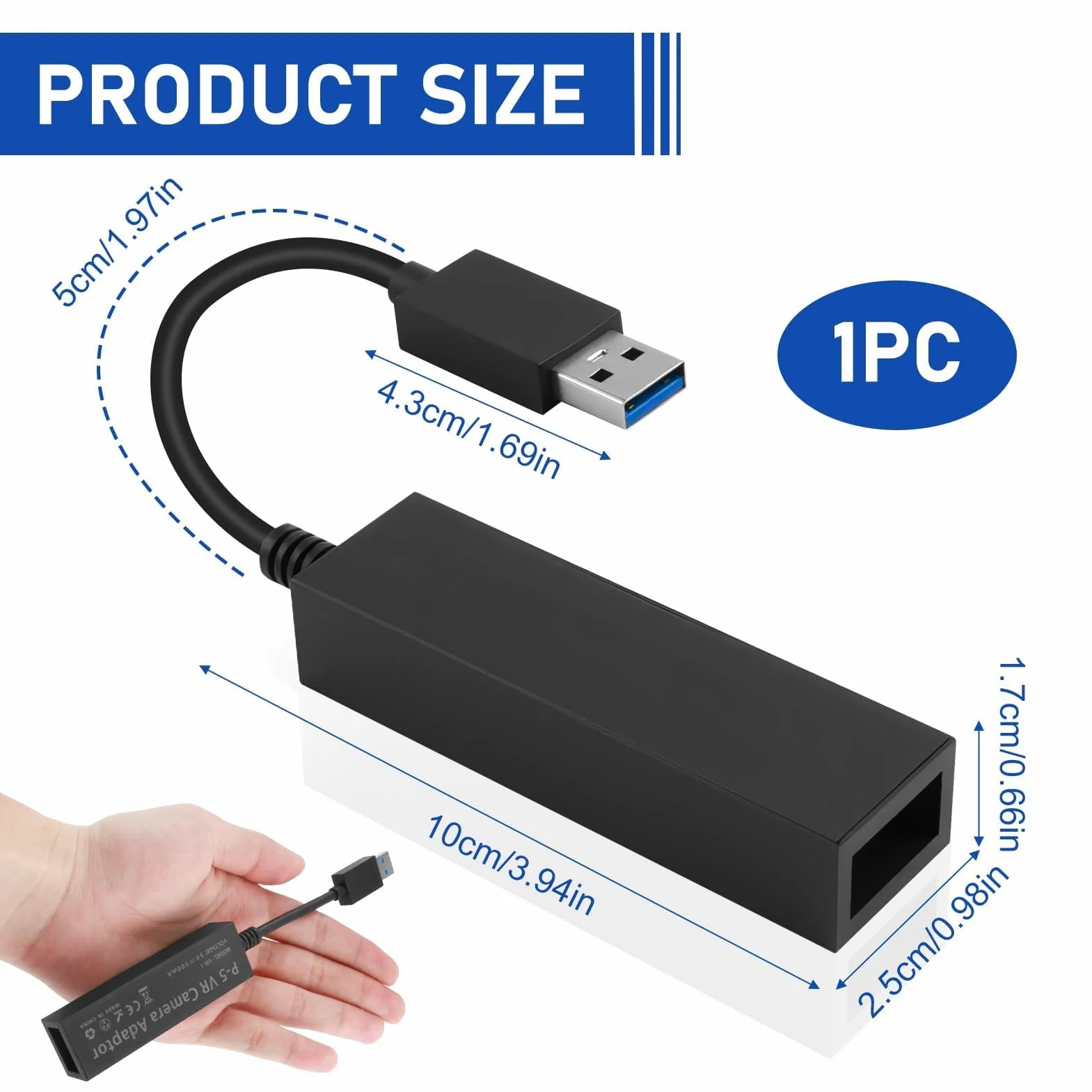 Hemlosk Adapter kamery do PS5 PSVR, USB 3.0, kompatybilny z PS4 PSVR i PS5
