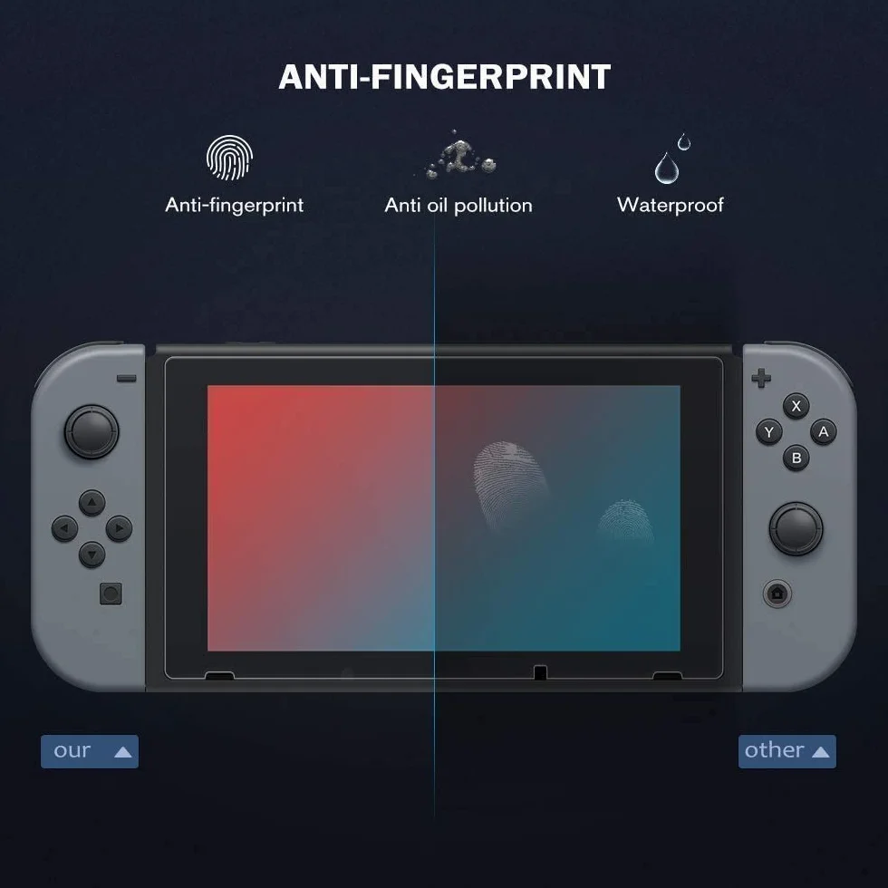 Folia ochronna na wyświetlacz Nintendo Switch, szkło pancerne, folia ochronna do Nintendo Switch-HD, odporna na zarysowania, twardość 9H, odporna na pęknięcia folia ochronna na wyświetlacz
