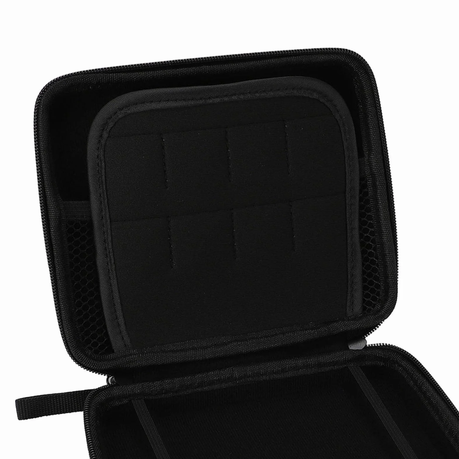 LiebeWH Walizka Transportowa 2DS Odporna na Wstrząsy Twarda Skorupa z 8 Uchwytami na Karty do Gier, Przenośna Torba konsolę do Gier Podróży, PU, ​​materiał EVA (BLACK)