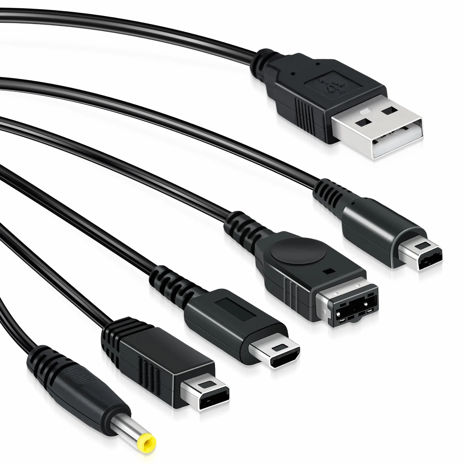 Mcbazel 5 w 1 USB kabel ładujący dla Nintendo DS Lite/NDS/New 3DS XL/New 3DS/3DS XL/3DS/2DS/DSi XL/Wii U/GBA SP/PSP 1000/2000/3000