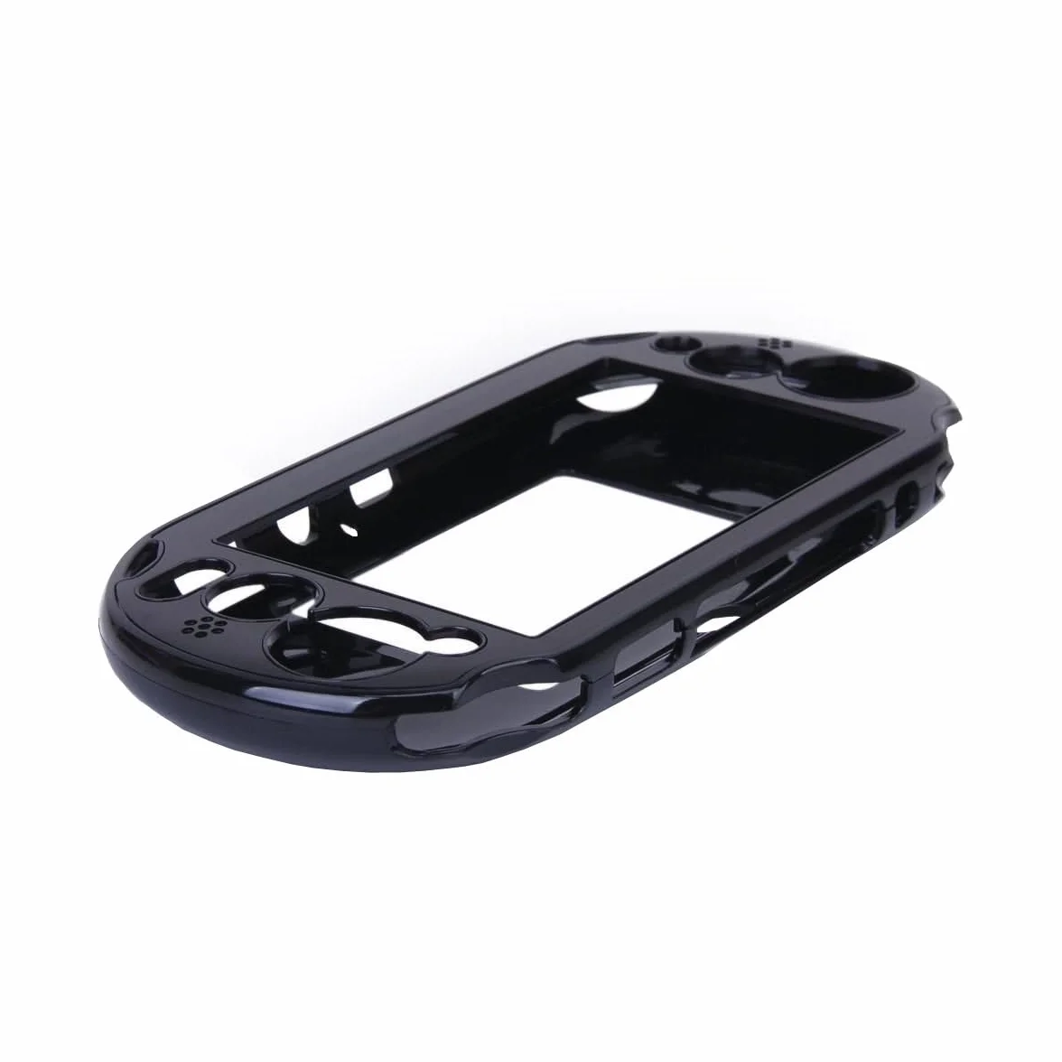 OSTENT Kolorowe metaliczne aluminiowe skórzane etui ochronne kompatybilne z Sony PS Vita PSV PCH-2000 - kolor czarny
