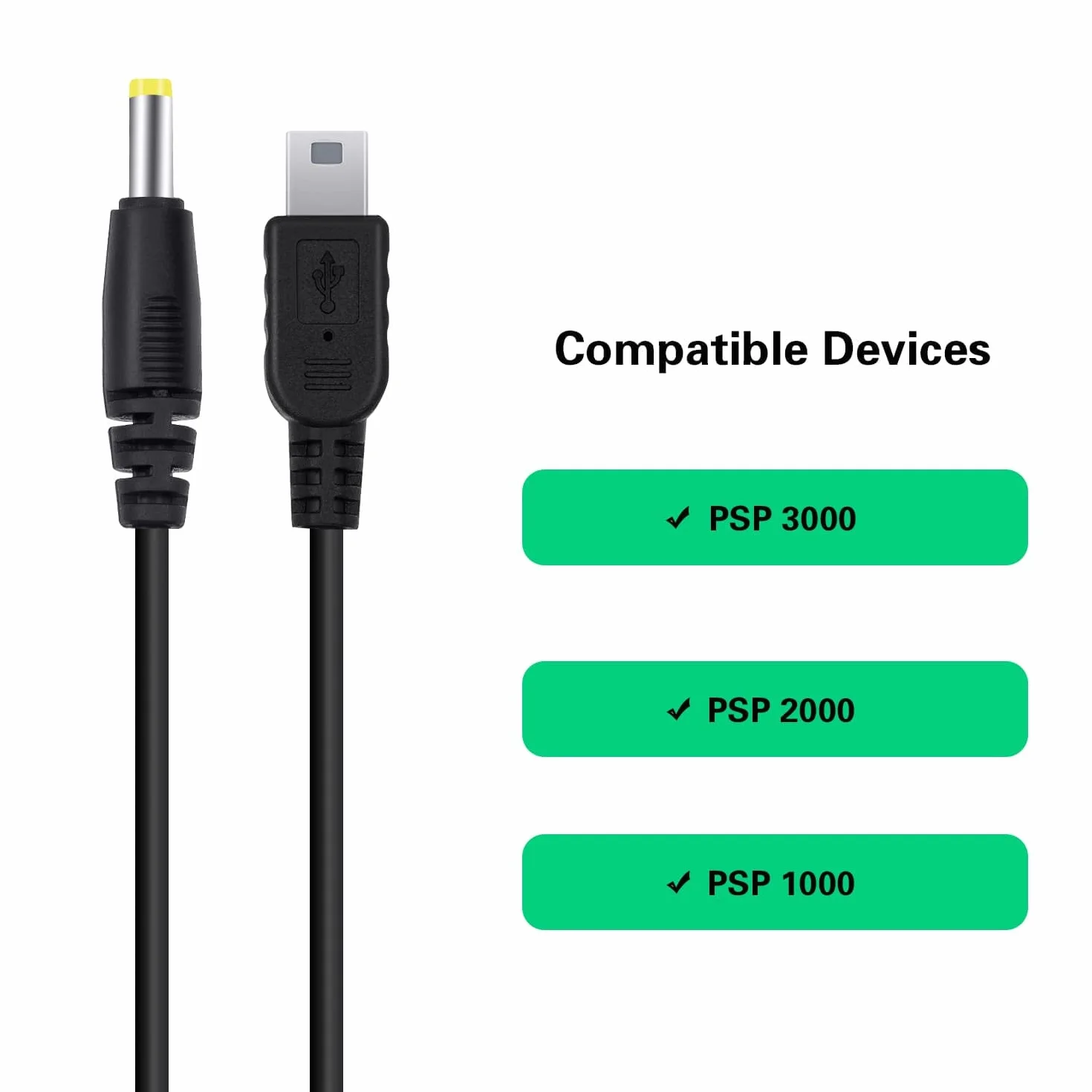 Mcbazel 2 w 1 PSP kabel do ładowania, 2 szt. kabel USB do ładowania kabel do ładowania PSP 3000/2000/1000/PS3