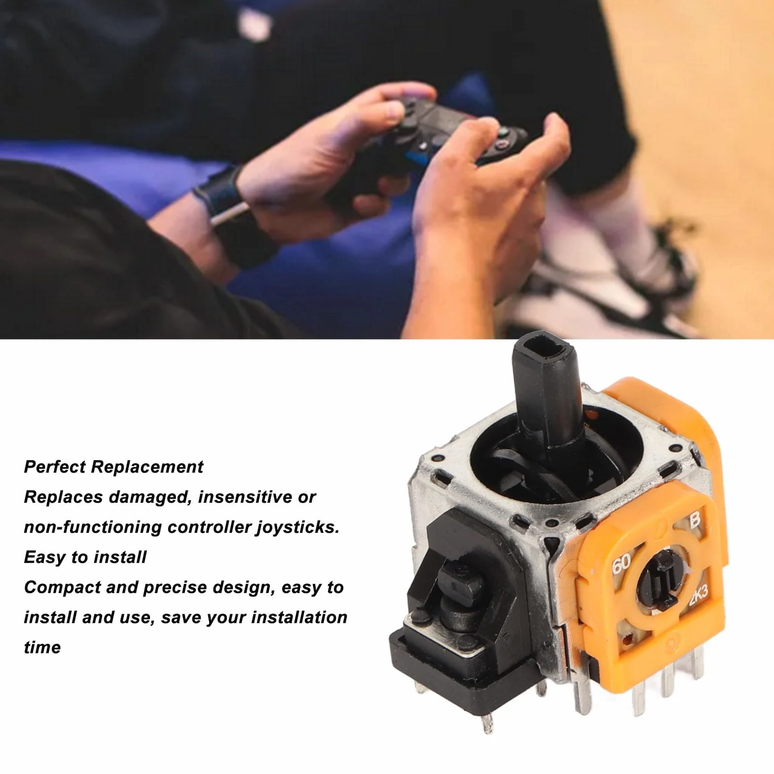 5 Sztuk Analogowych Joysticków 3D do Kontrolera Zamienny Analogowy Joystick 3D Kompatybilny z Gamepadem Analogowy moduł Joysticka ABS 3D Części Zamienne Zestaw