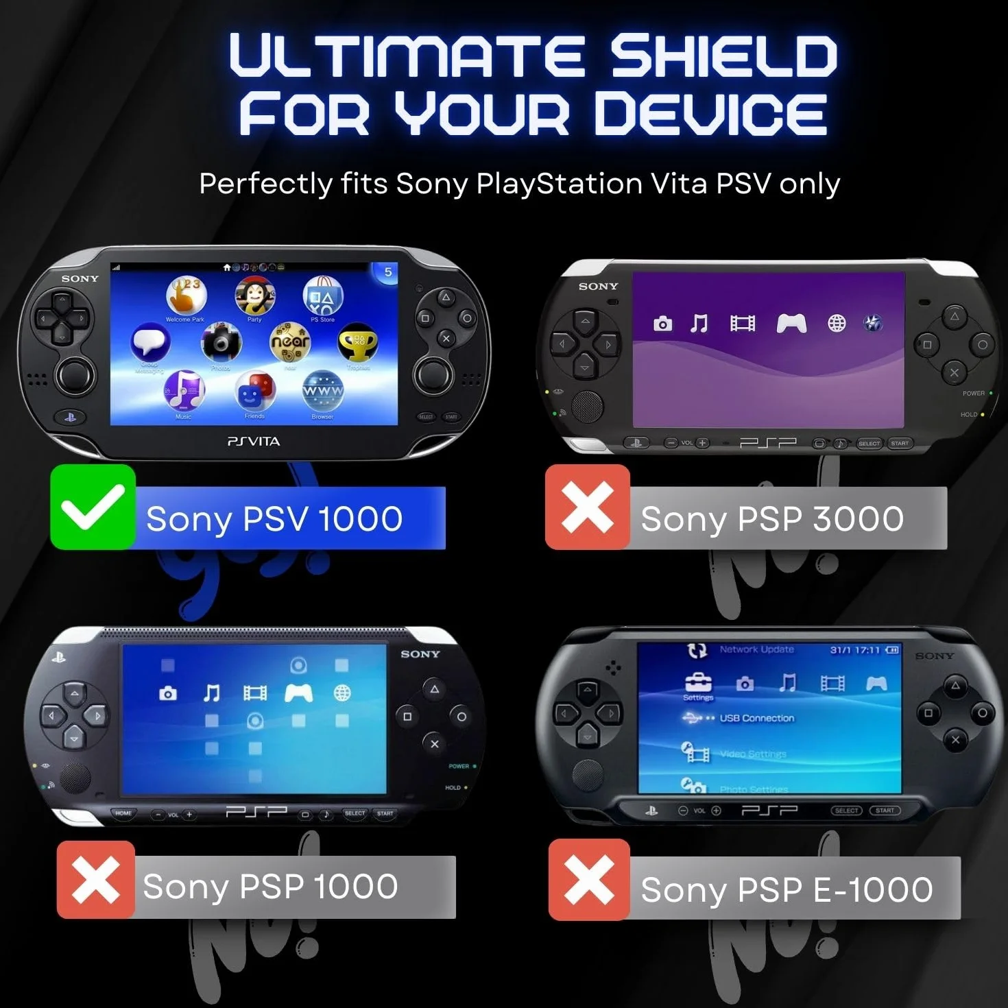 TNP Przezroczyste twarde etui do PS Vita 1000 - Ochronna przezroczysta obudowa do Sony PSV 1000, pełna krystalicznie czysta obudowa do modelu PSVita PCH 1000, ochraniacz zatrzaskowy z przezroczystym