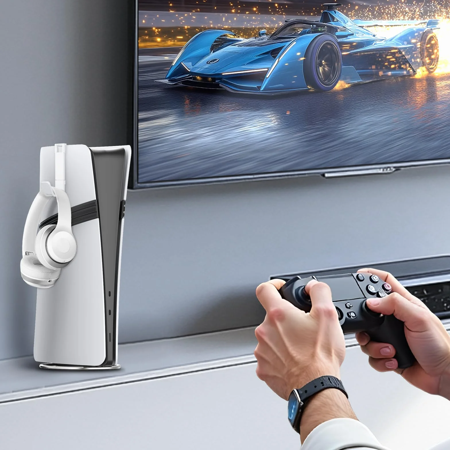 Stojak pionowy do konsoli PS5 / PS5 Pro / PS5 Slim Console, antypoślizgowy uchwyt bazowy do PlayStation 5, pionowy stojak, akcesoria elektroniczne, stojak zapobiegający przewróceniu się na PS5