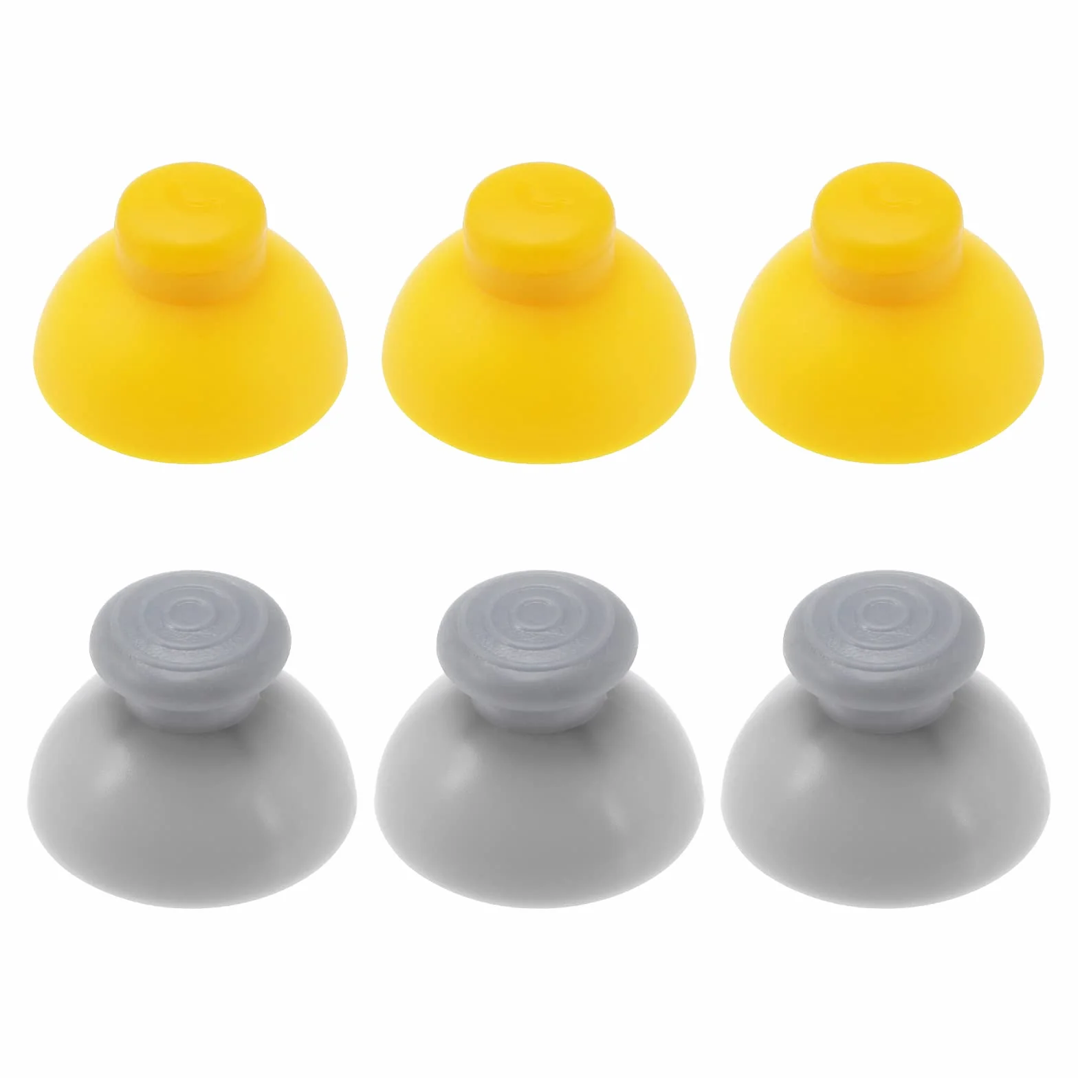 EMSea 6 szt. analogowe nakładki na joysticki zamienne kompatybilne z kontrolerem Nintendo GameCube analogowe osłony kija akcesoria ABS żółto-szary