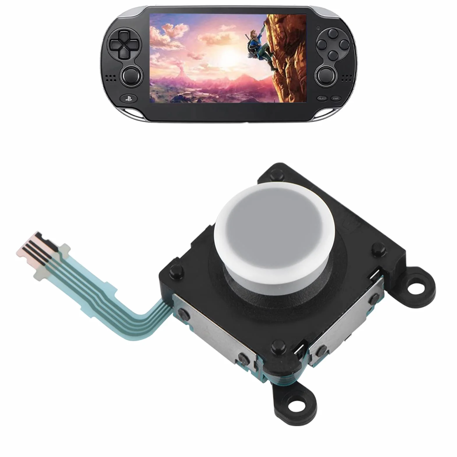 Przycisk joysticka, analogowy moduł kołyskowy część zamienna 3D analogowy moduł przyciskowy do PSV 2000 zapasowy szklany wahacz + drążek analogowy zamiennik drążka analogowego