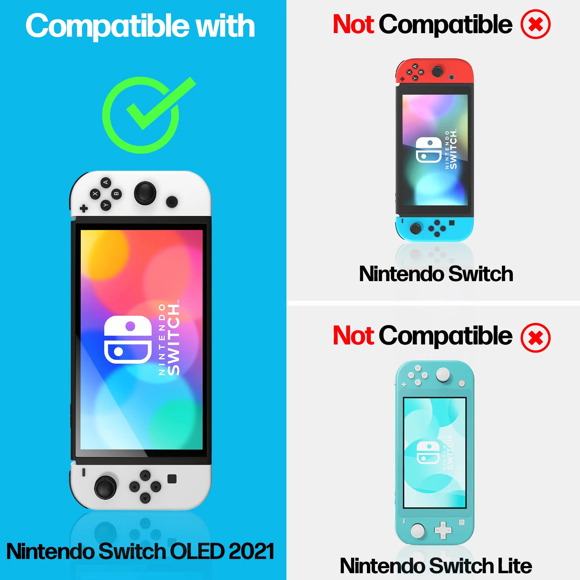Power Theory Szkło ochronne do Nintendo Switch OLED 2021 folia ochronna - szklana ochrona wyświetlacza z szablonem, folia ochronna na wyświetlacz, folia szklana z pomocą do mocowania [2 sztuki]