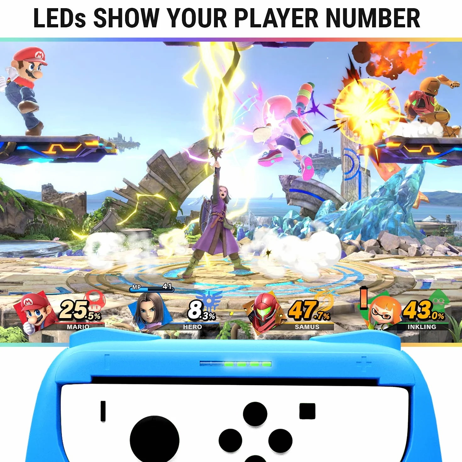 Uchwyty Orzly kompatybilne z Joy-Conami Nintendo Switch dla dodatkowego komfortu - podwójne opakowanie (1 x czerwony i 1 x niebieski)