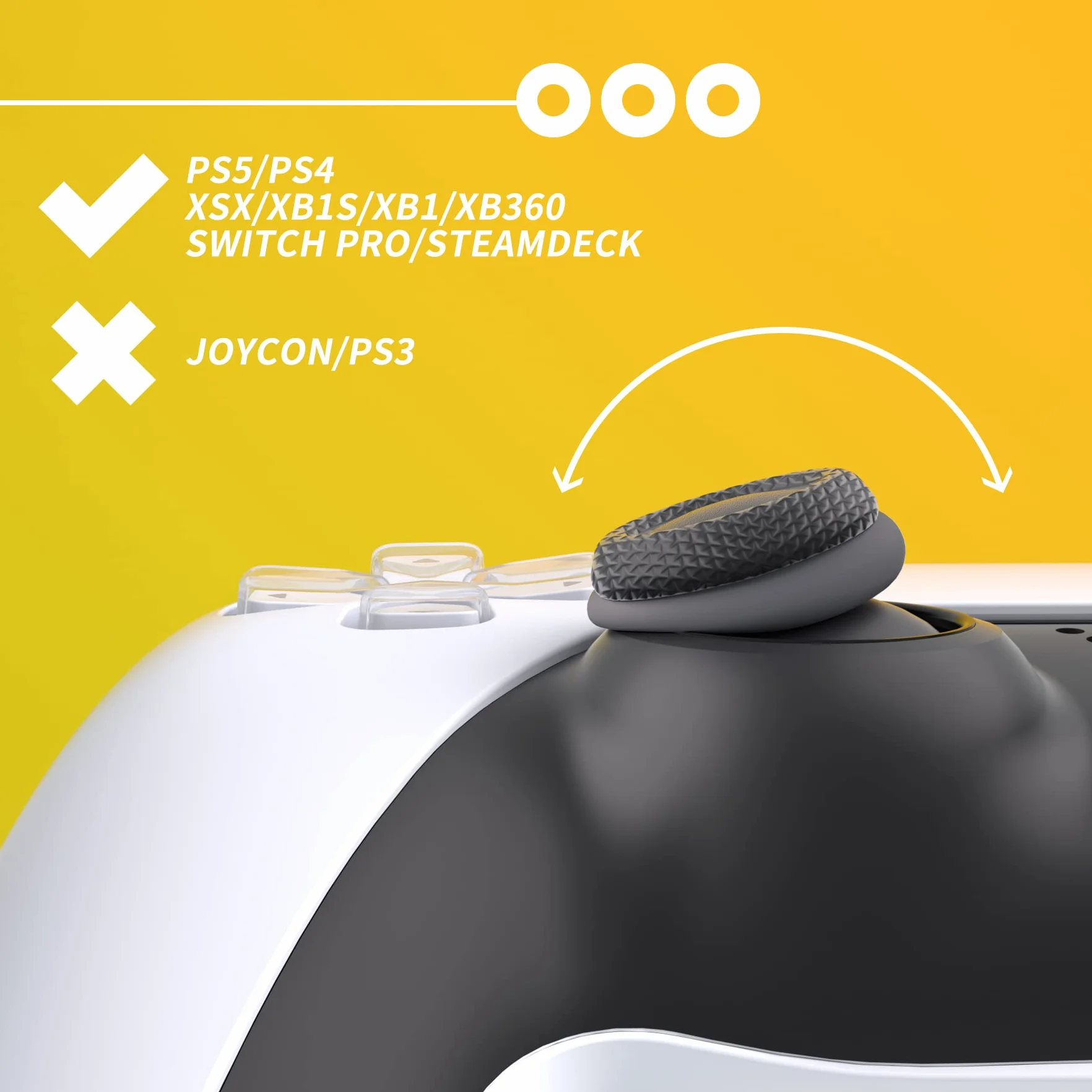 PlayVital 3 par Precision Rings do ps5/ps4 BuffeRings Silikonowe Pierścienie Assist Amortyzatory Thumbsticka do Xbox Series/One X S,do Xbox 360,do Switch Pro,do Steam Deck