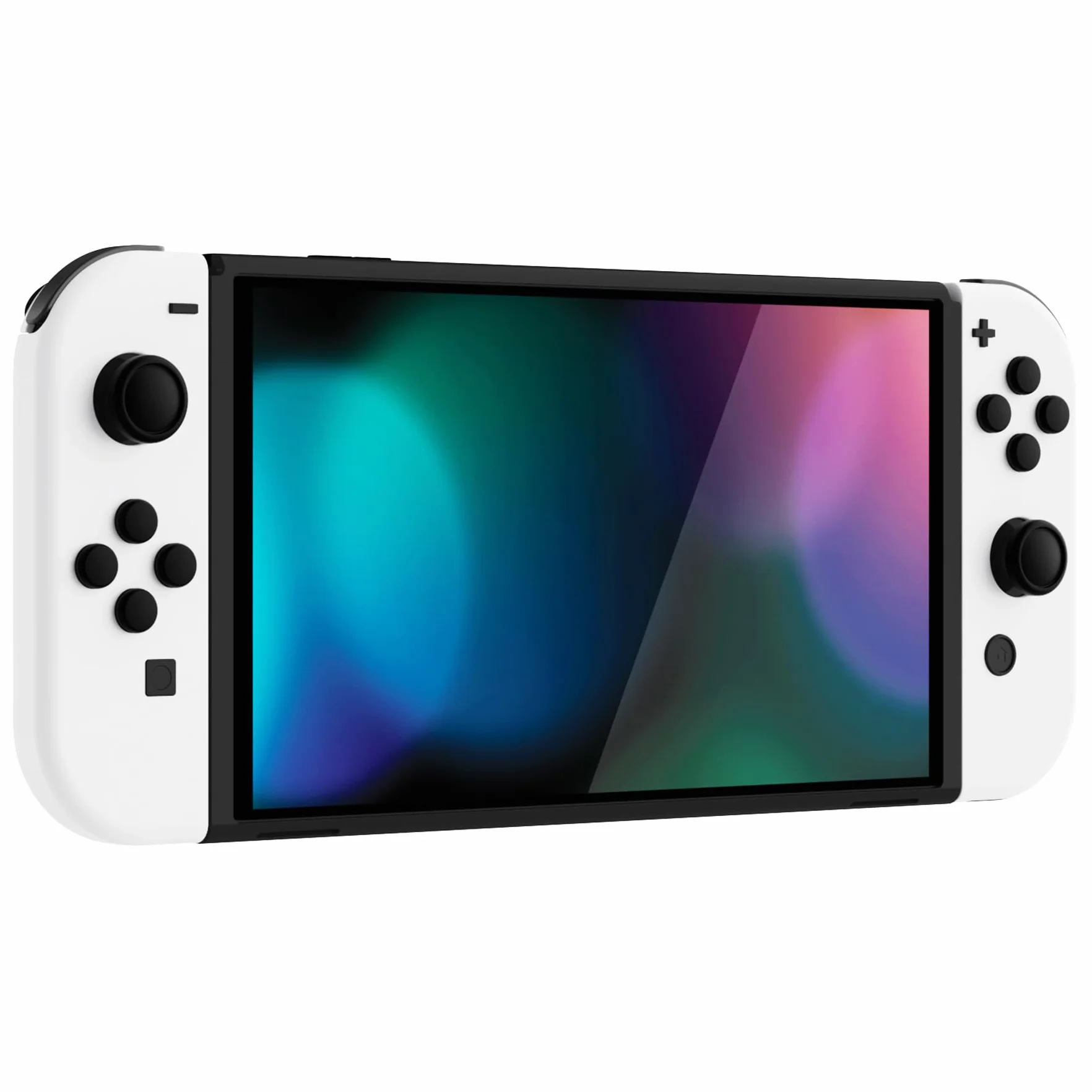 PlayVital Joystick Caps do Nintendo Switch/Lite/OLED Joycon Akcesoria,Ochrona Sticka Analogowego z Naklejkami na Przyciski ABXY i Pokrywą D-Pad w Kształcie Krzyża-Czarny