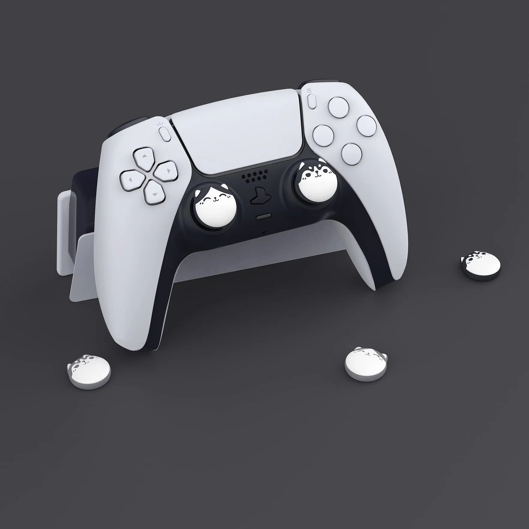 PlayVital 4PCS Thumb Grip Caps do ps5 Controller Nakładki na kciuk do ps4,Analogowa Osłona Sztyftu kompatybilny z Xbox Series X/S,Uchwytami na Kciuki do Switch Pro-Granatowy&Jasny Szary