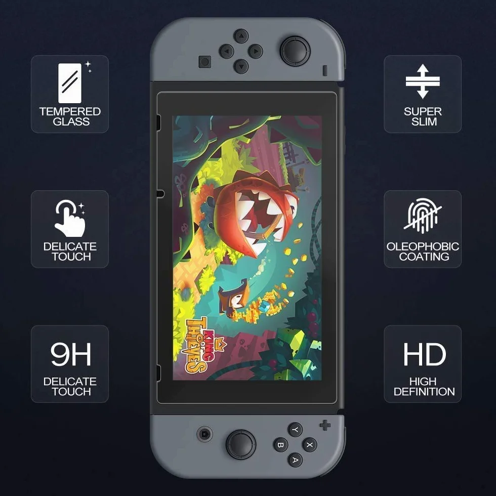 Folia ochronna na wyświetlacz Nintendo Switch, szkło pancerne, folia ochronna do Nintendo Switch-HD, odporna na zarysowania, twardość 9H, odporna na pęknięcia folia ochronna na wyświetlacz