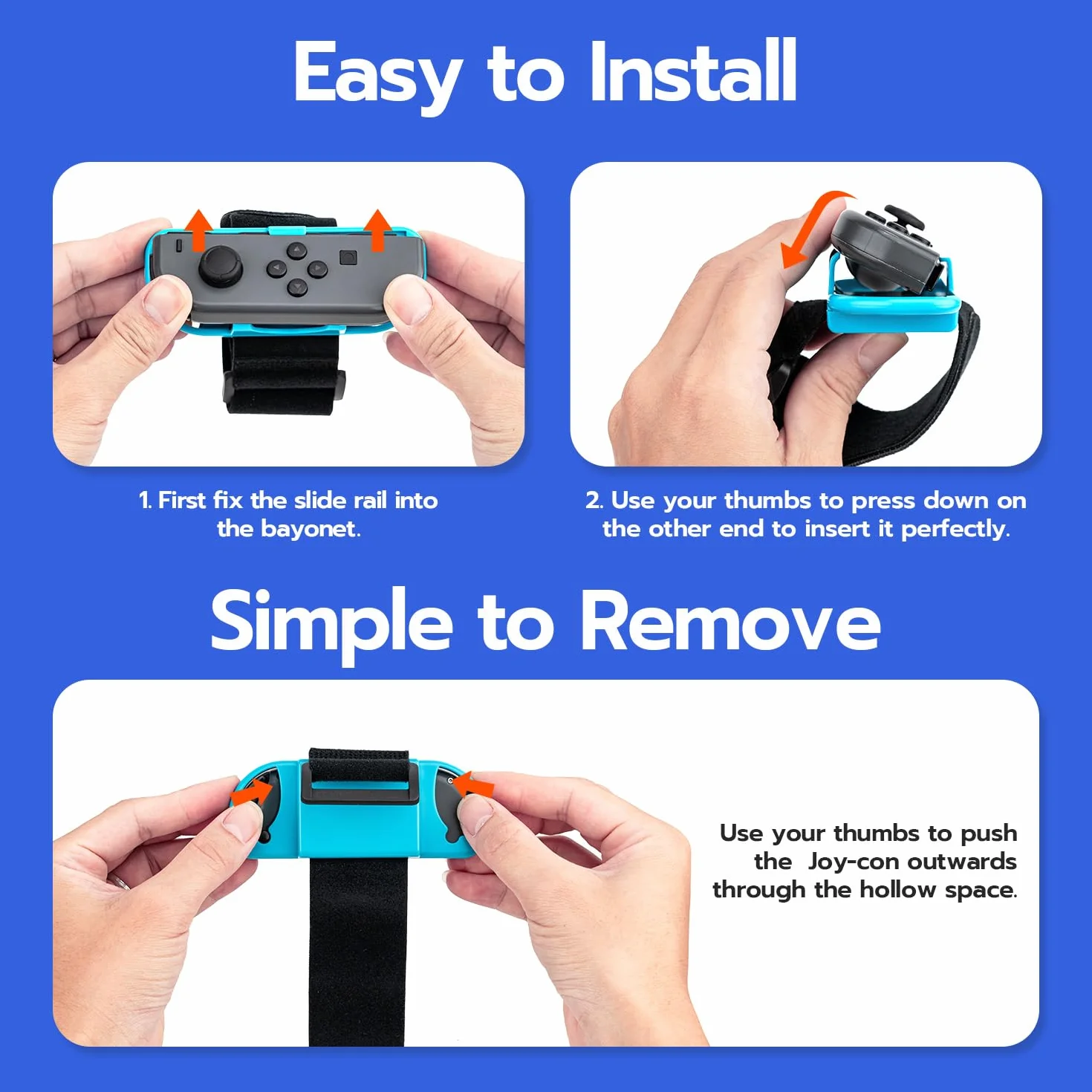 Mcbazel Switch Dance Regulowany Pasek na Nadgarstek do Paska na rękę Kontrolera NS Switch Joycon - 1 para