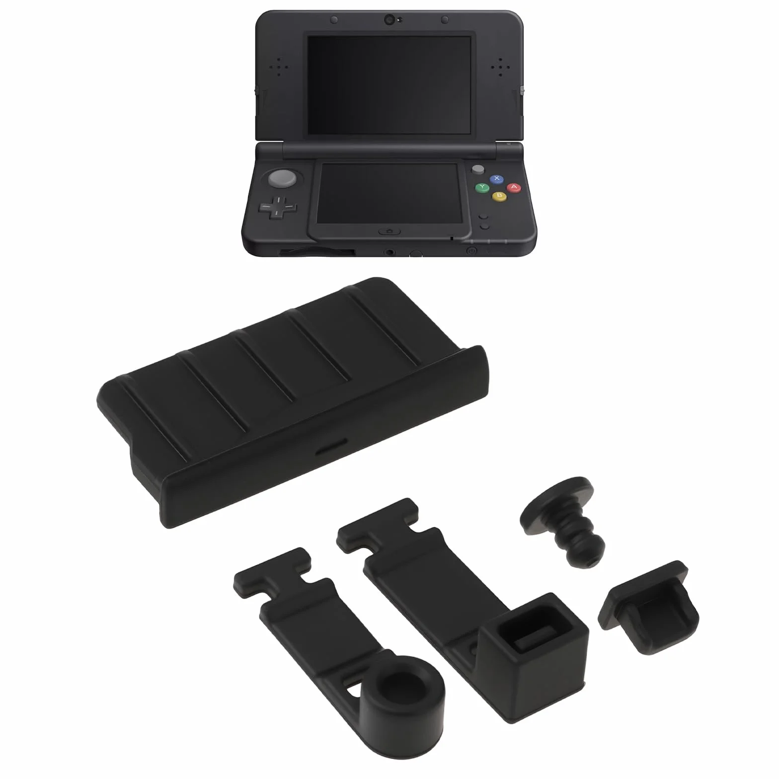 LT Easiyl 2 zestawy gniazda na kartę konsoli do gier silikonowa wtyczka kompatybilna z NEW 3DS 3DSLL XL 3DS 2DS czarny