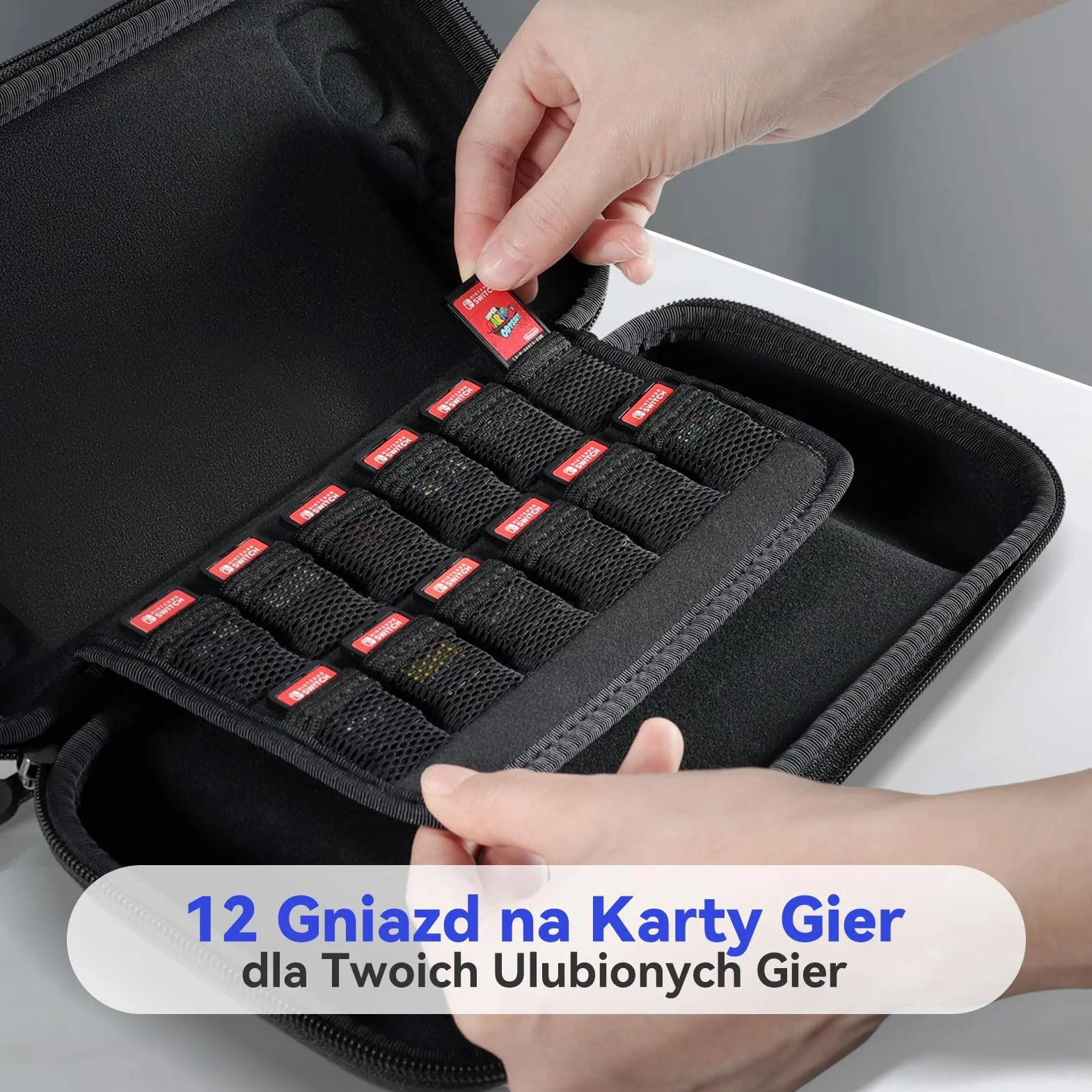 HSIEHMIEN Slim Etui do Przenoszenia na Nintendo Switch 2 (2025), Twarda Skorupa Przenośna Torba Bodróżna na Switch 2 z 12 Slotami Kart Gier, Twarda Torba na Konsolę Nintendo Switch 2 i JoyCons