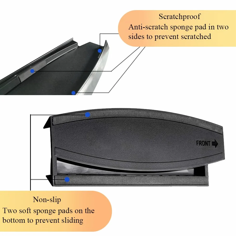 OSTENT Skid Proof Konsola pionowa Uchwyt kompatybilny dla Sony Playstation 3 PS3 Slim Konsola do gier wideo Kolor Czarny