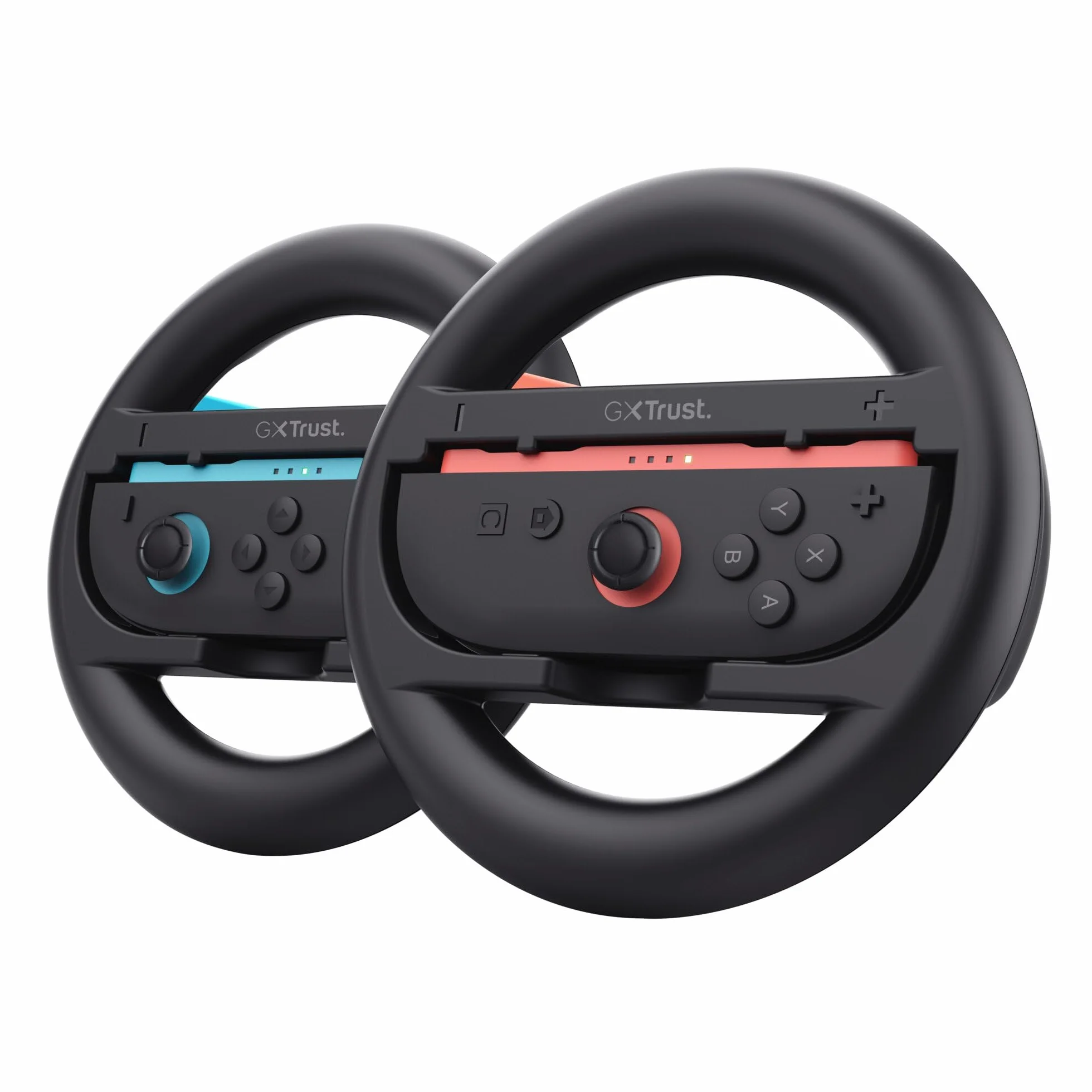 GXTrust Joy-Con Kierownica do Nintendo Switch 2, 2-pak kół wyścigowych, akcesoria do przełączników 2 kontroler do gier wyścigowych Mario Kart World Wyścigowe, Koło wyścigowe, 2 sztuki, czarny