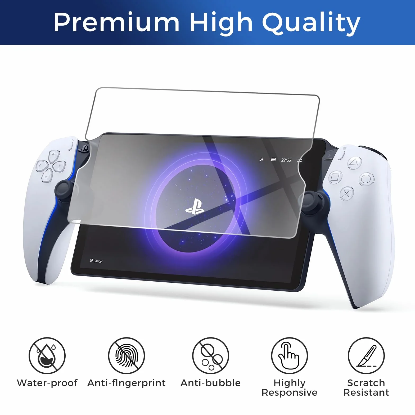 CoBak 2 sztuki pancernych szkła ochronnego do PlayStation Portal Remote Player, 8 cali Screen Protector o twardości 9H, odporne na zarysowania, ultra przezroczyste, szkło pancerne folia ochronna