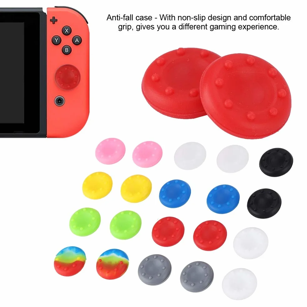 20 sztuk kolorowy silikonowy uchwyt na kciuk analogowa nasadka na joystick antypoślizgowy kontroler do gier nakładki na joystick na PS4 / PS3 / Xbox