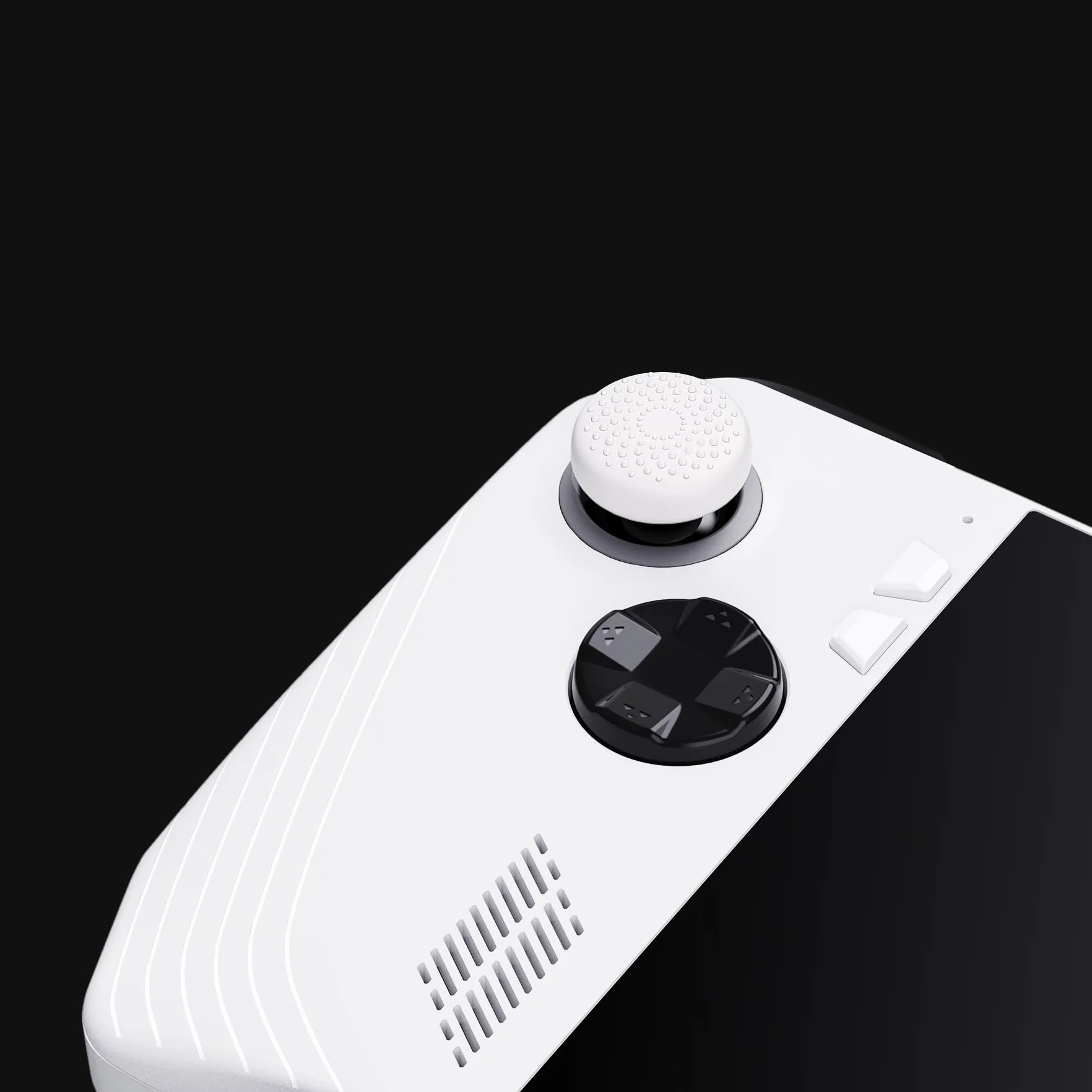 PlayVital Nakładki na Kciuki Thumb Grip Caps do ROG Ally,Silikonowe Uchwytami na Joysticki do ROG Ally,Analogowa Osłona Sztyftu do ROG Ally-Biały(Podniesione Kropki & Ćwiekami Design)