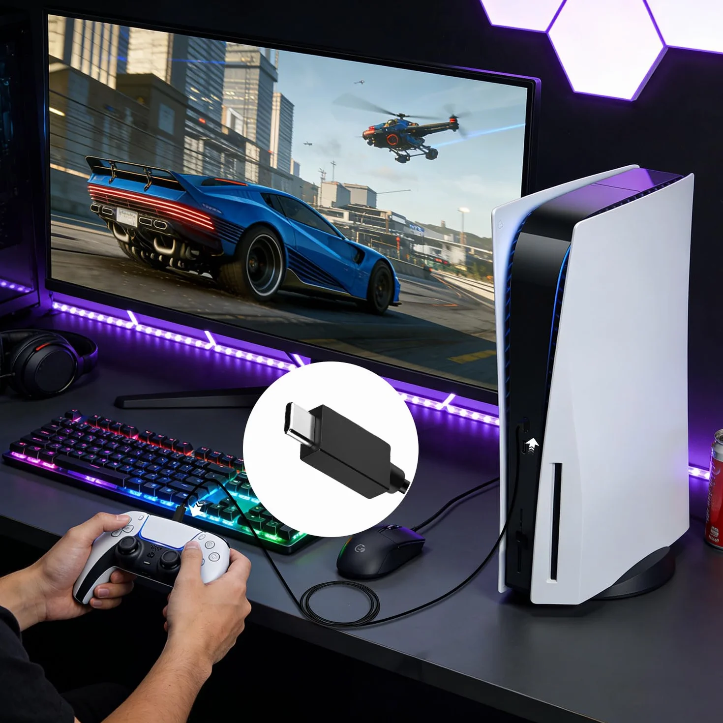 kabel do ładowania do kontrolera PS5, 2m kabel USB-C na USB C, kabel sieciowy typu C do ładowania kontrolera PlayStation 5 Dual sense, Xbox