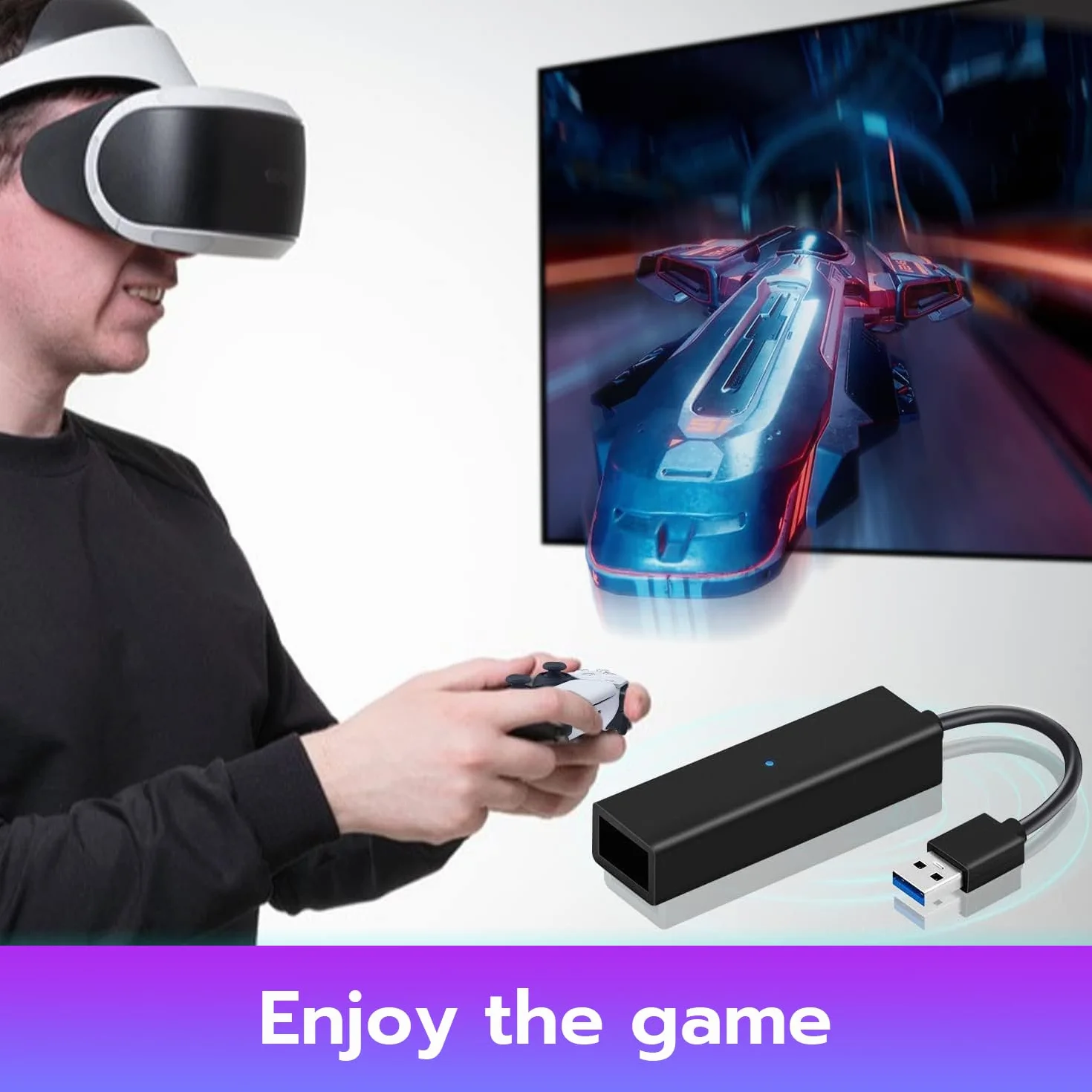 Wigearss PS5/PS5 Slim VR adapter do kamery, PS4 do PS5/PS5 Slim konwerter do PS VR