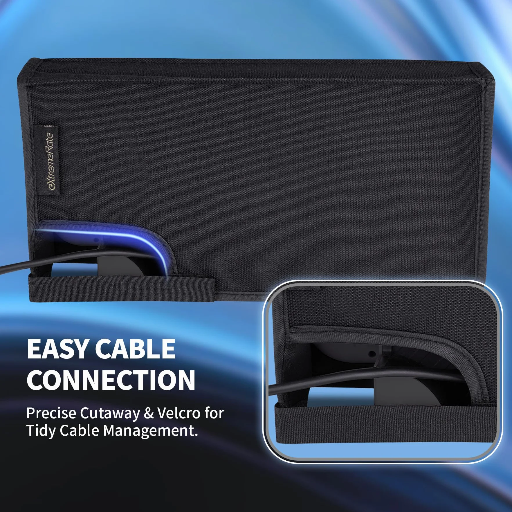 eXtremeRate Czarna nylonowa osłona przeciwpyłowa, miękka podszewka chroniąca przed kurzem, odporna na zarysowania, wodoodporna osłona do Nintendo Switch Joy-Con & Switch OLED Joy con Charging Dock
