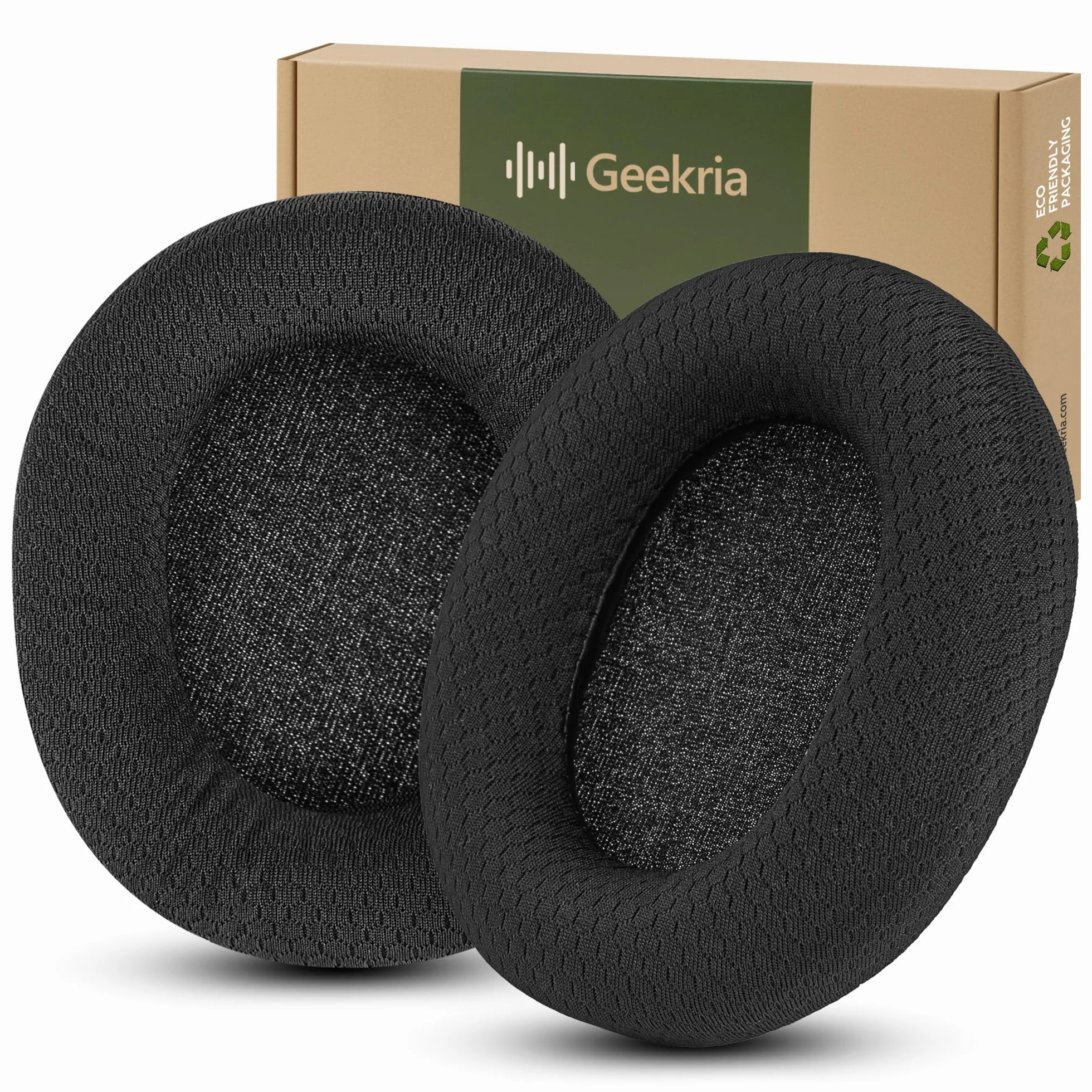 Geekria Comfort Mesh Fabric wymienne nauszniki do Microsoft Xbox Wireless (wersja 2024)/ przewodowe, zestaw słuchawkowy Xbox Stereo/Stereo na 20. rocznicę, edycja specjalna (czarne)