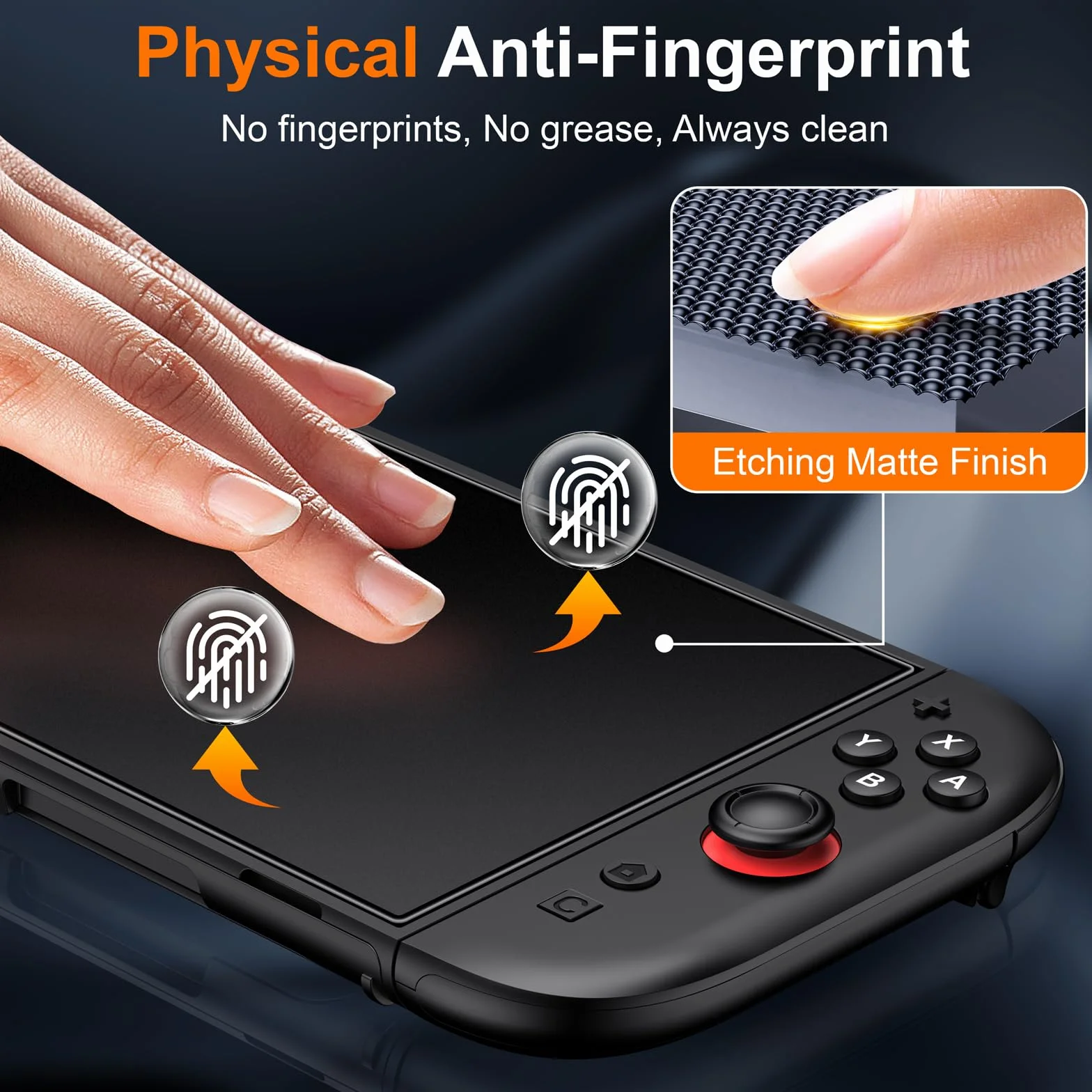 Matowe szkło ochronne do Nintendo Switch, 9H Matte Screen Protector Anti-Fingerprint & ochrona przed oślepieniem (2025, 2 sztuki)