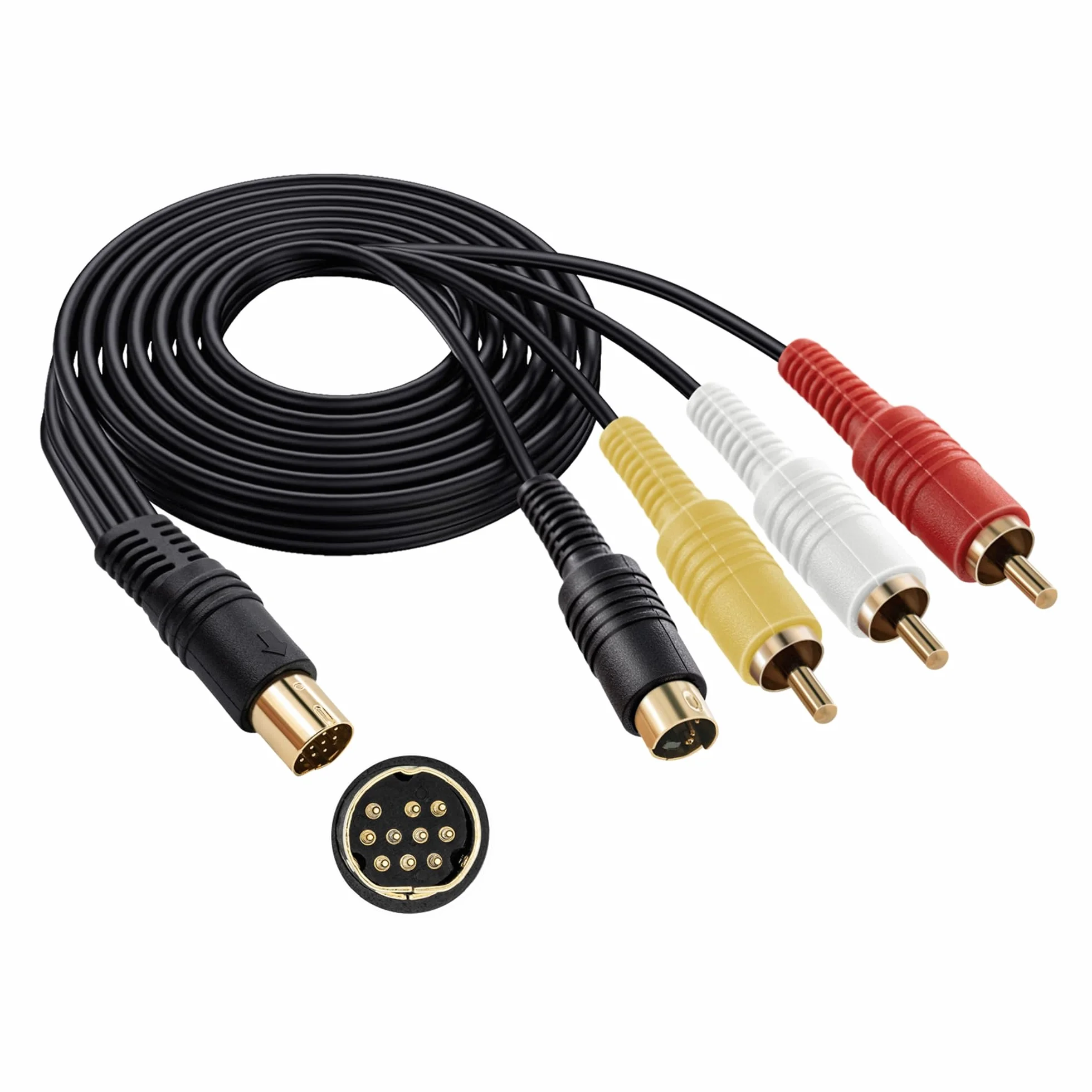 Mcbazel Pozłacany kabel adapterowy S-AV video audio do Sega Saturn