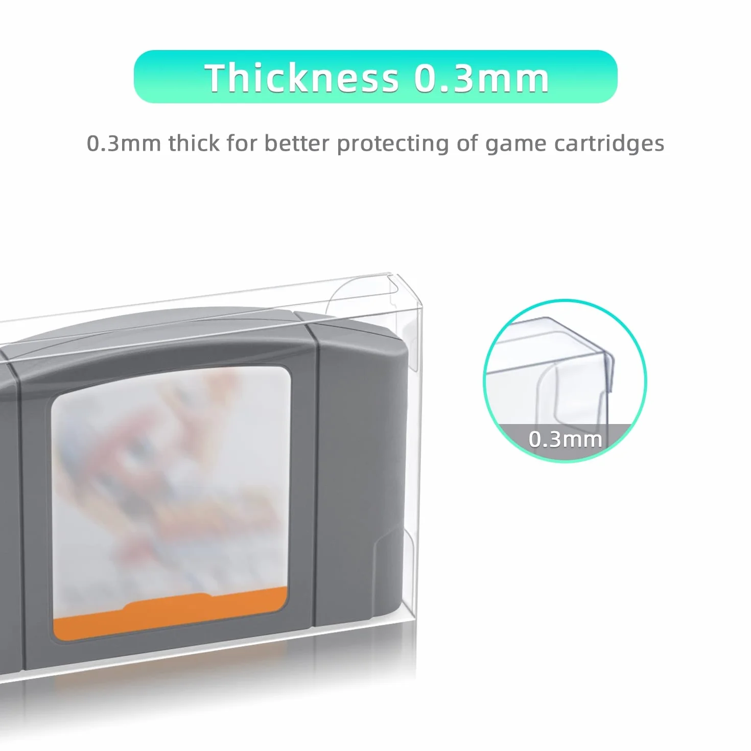 Mcbazel LOT 10 Clear Case Sleeve Protector na kartridż z grami NS N64 (zestaw 10 sztuk)