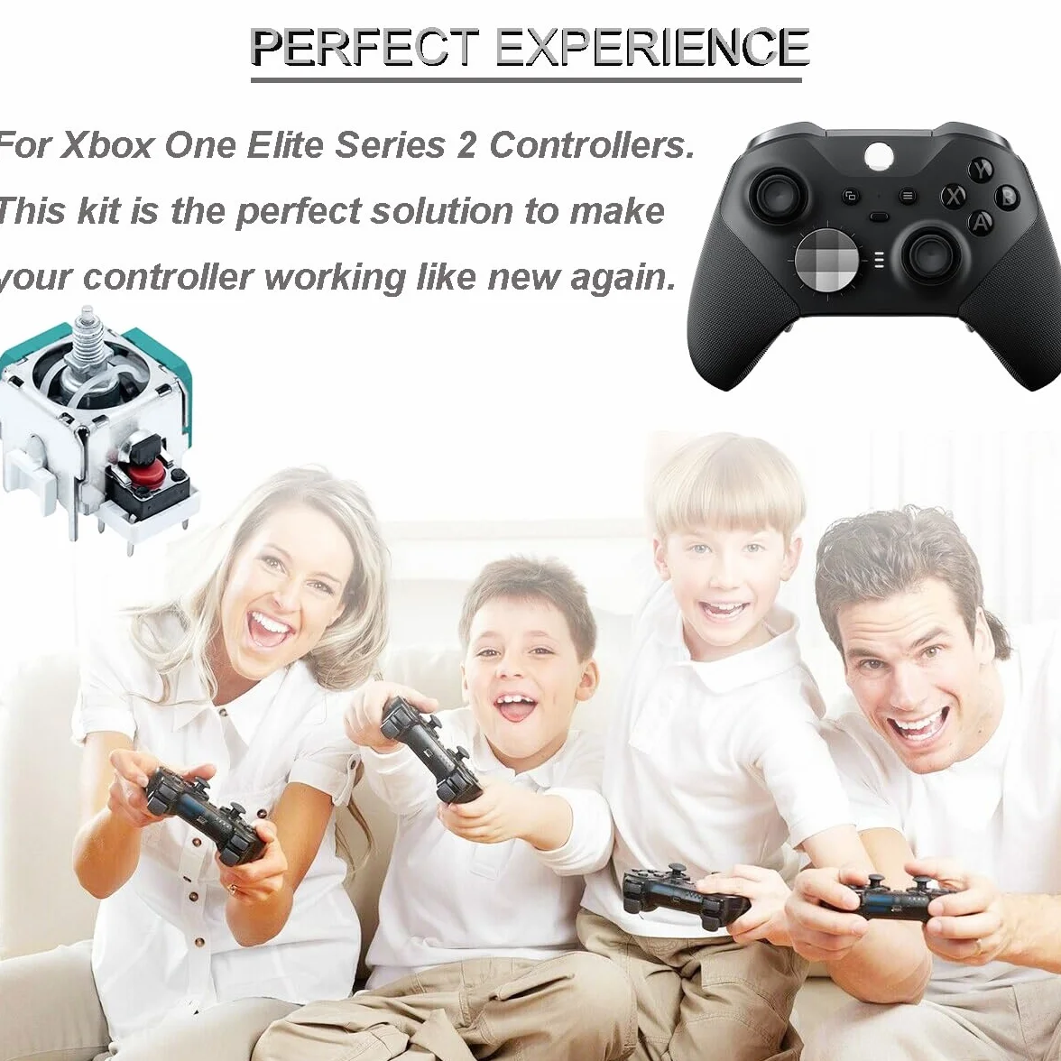 4-częściowy zestaw naprawczy do kontrolerów, analogowe joysticki 3D, joysticki, pałeczki na kciuki, część zamienna do kontrolera Xbox One Elite Series 2 z potencjometrem, szczotka do