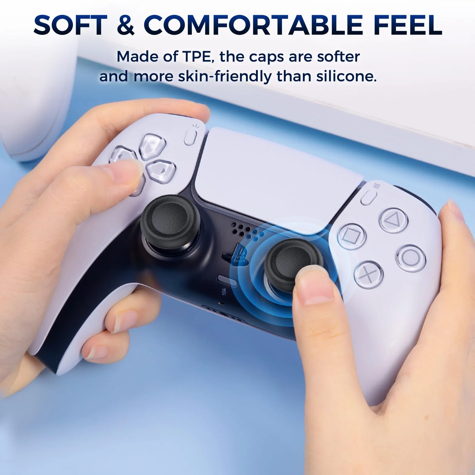 Wymienna nasadka joysticka na kciuki do kontrolera PS5/PS4, IINE PS5/PS4, osłona przycisków kontrolera, 3D, analogowa nasadka, część zamienna, akcesoria naprawcze, 6 szt