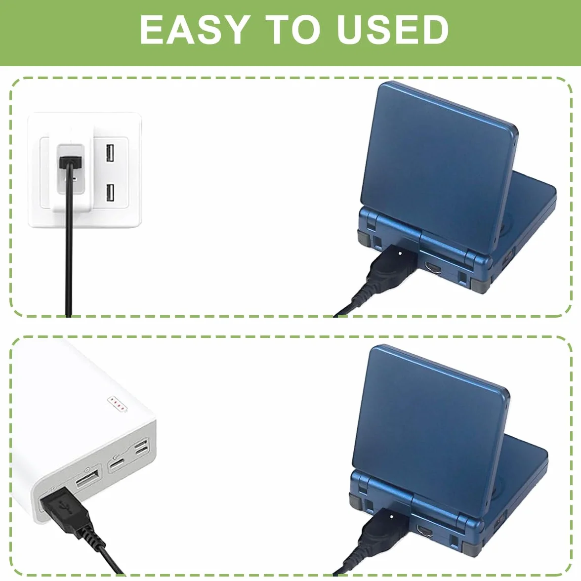 Xiatiaosann Kabel do ładowania USB GBA SP, do GBA Link Connect, do ładowania zasilania NDS, konsoli DS (NDS), do Game-boy Advance SP (1,2 m)